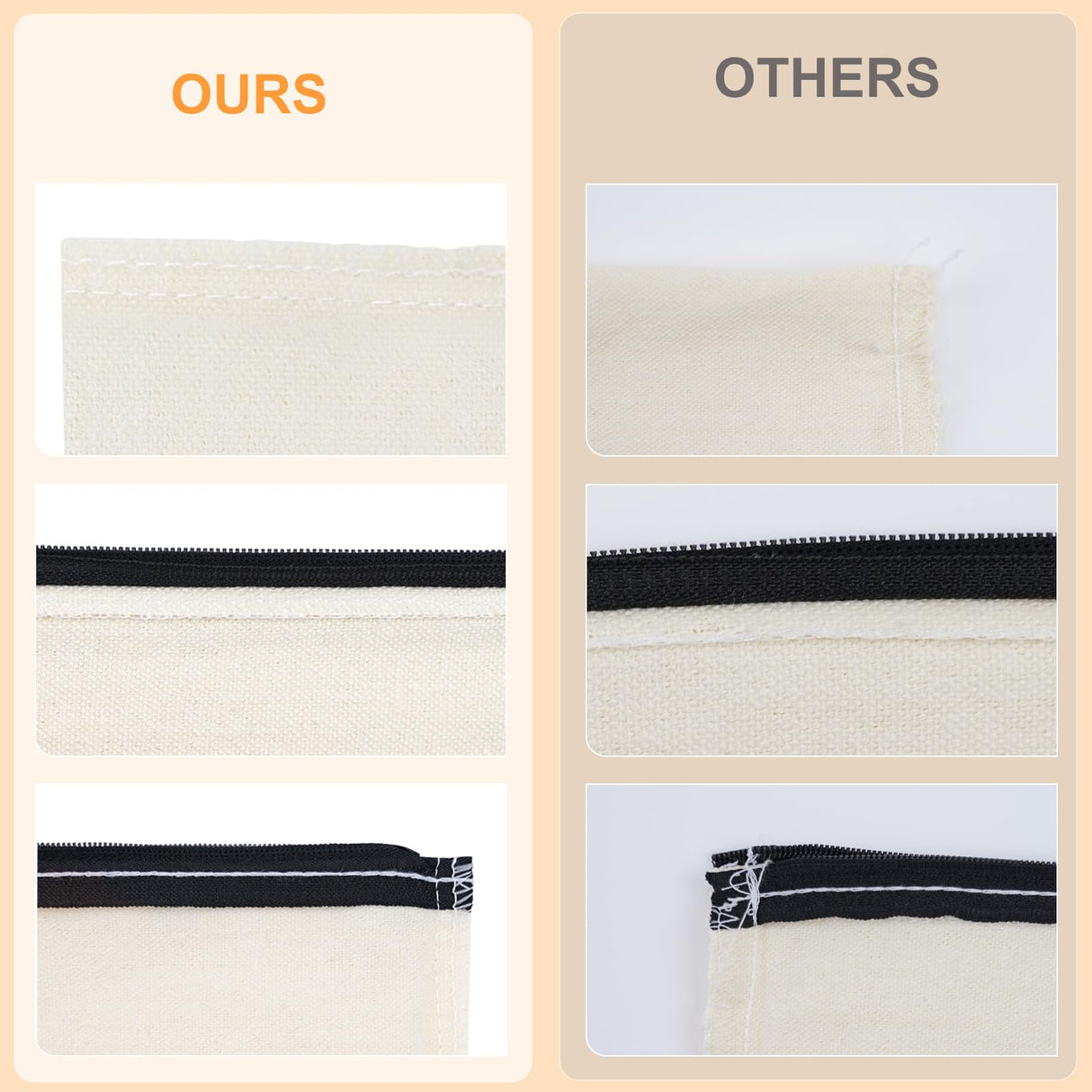 HTVRONT Blank Canvas Makeup Bags 20 Pack, Sublimation Blanks Cosmetic Bags, DIY Heat Transfer Canvas Pen Case Pencil Bags, Beige Multi-Purpose Travel Toiletry Zipper Bags (20pcs 8.3 × 5 Inch) HTVRONT