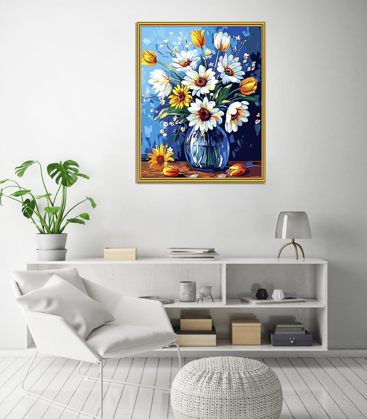 ZTOTZ Sunflower Paint by Numbers kit for Adults, Sunflower Paint by Numbers Adults Canvas Without Frame, DIY Flower Painting by Numbers for Gift Home Wall Decor(16x20inch) ZTOTZ