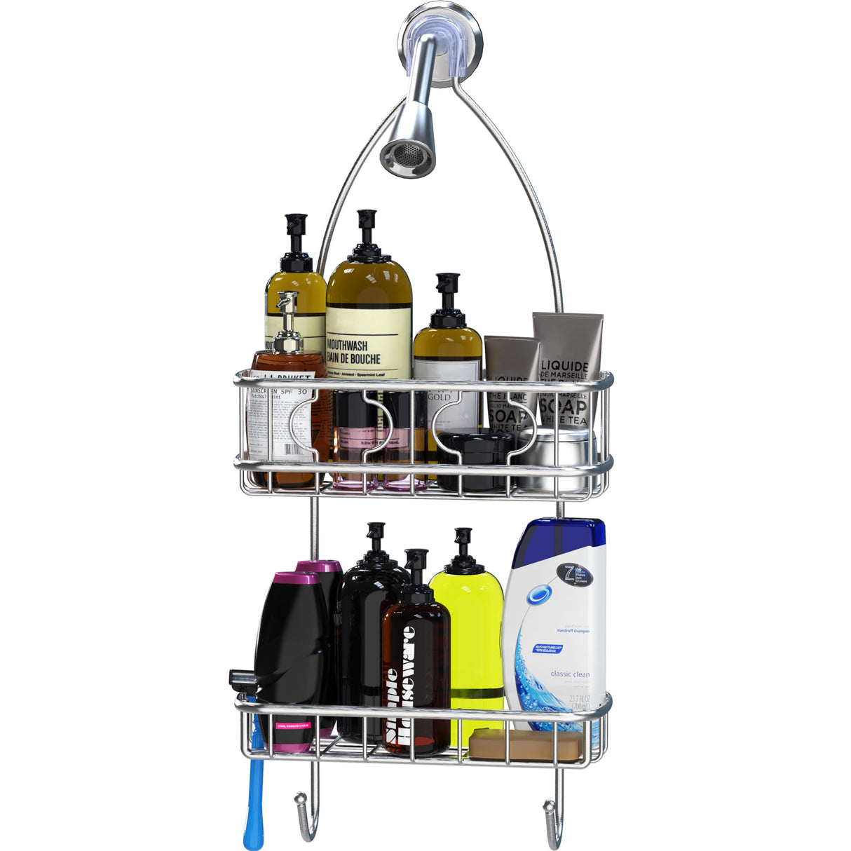 Simple Houseware Stainless Steel Bathroom Hanging Shower Head Caddy Organizer (24 x 10.2 x 4.2 inches) Simple Houseware