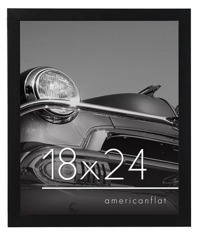 Americanflat 18x24 Poster Frame with Polished Plexiglass - Black Picture Frame - Wide Photo Frames Made of Engineered Wood for Vertical or Horizontal Wall Display - Epic Collection - Black