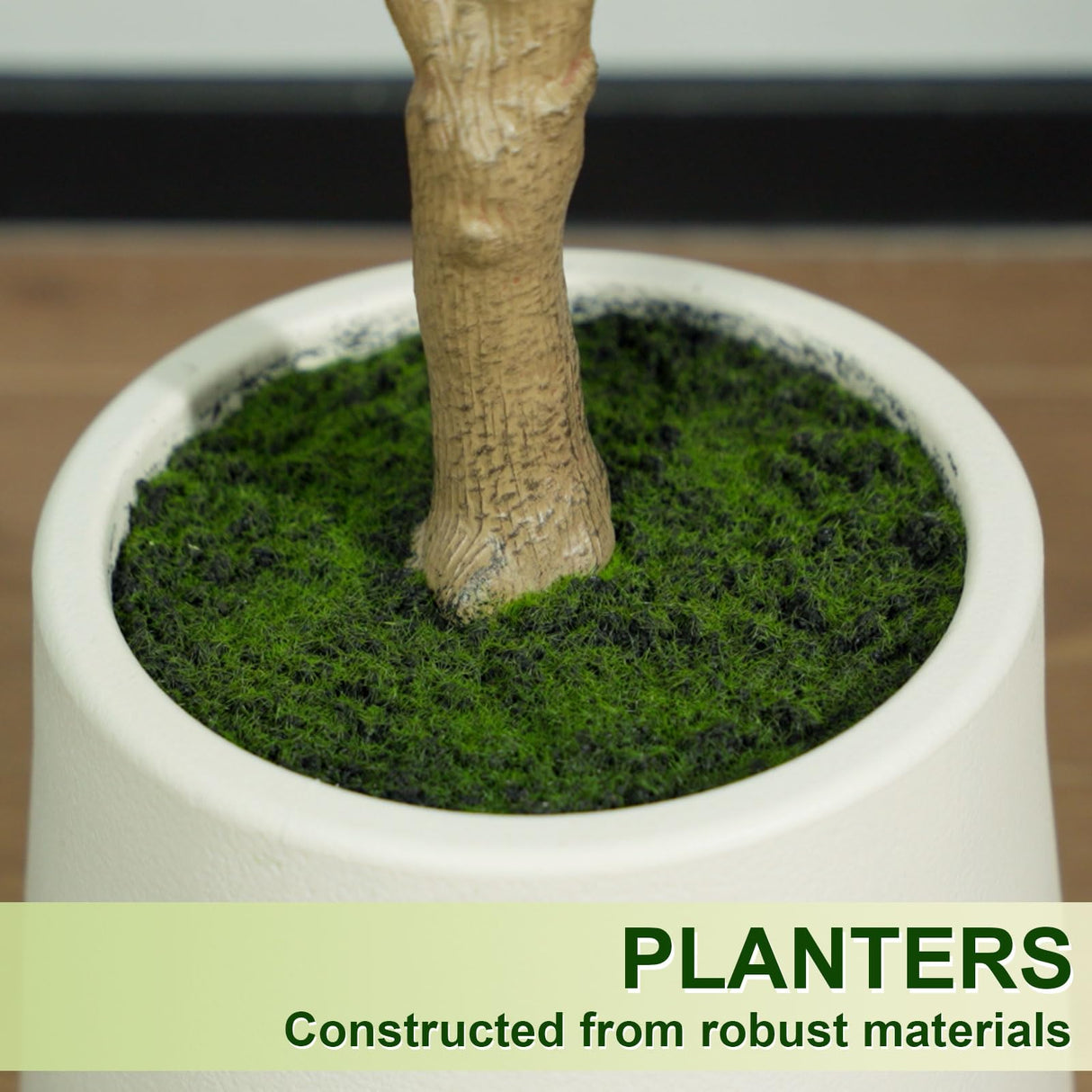 VIVATREES Artificial Olive Tree, 5FT Tall Faux Olive Tree with White Planter, Artificial Plants with Natural Wood Trunk and Lifelike Fruits for Home Office Decor VIVATREES