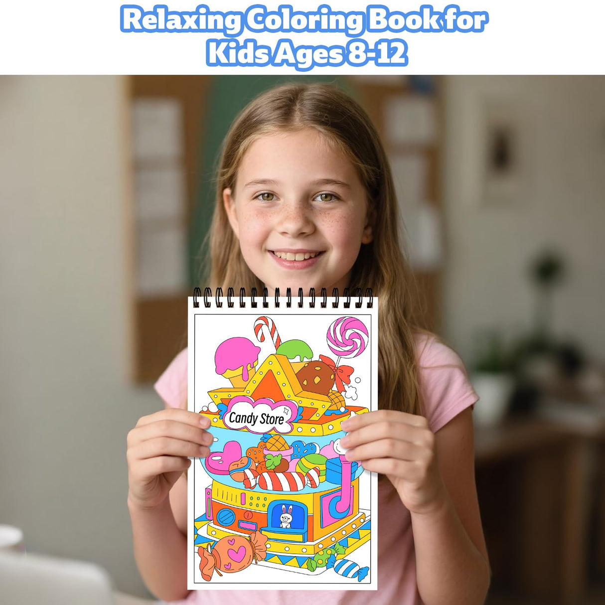 Elfew 4 Set Coloring Books for Teens & Kids 8-12, Stress Relieving & Therapeutic Coloring Book with 80 Cute Patterns, Anxiety Relief & Relaxation for Teens Adult Women