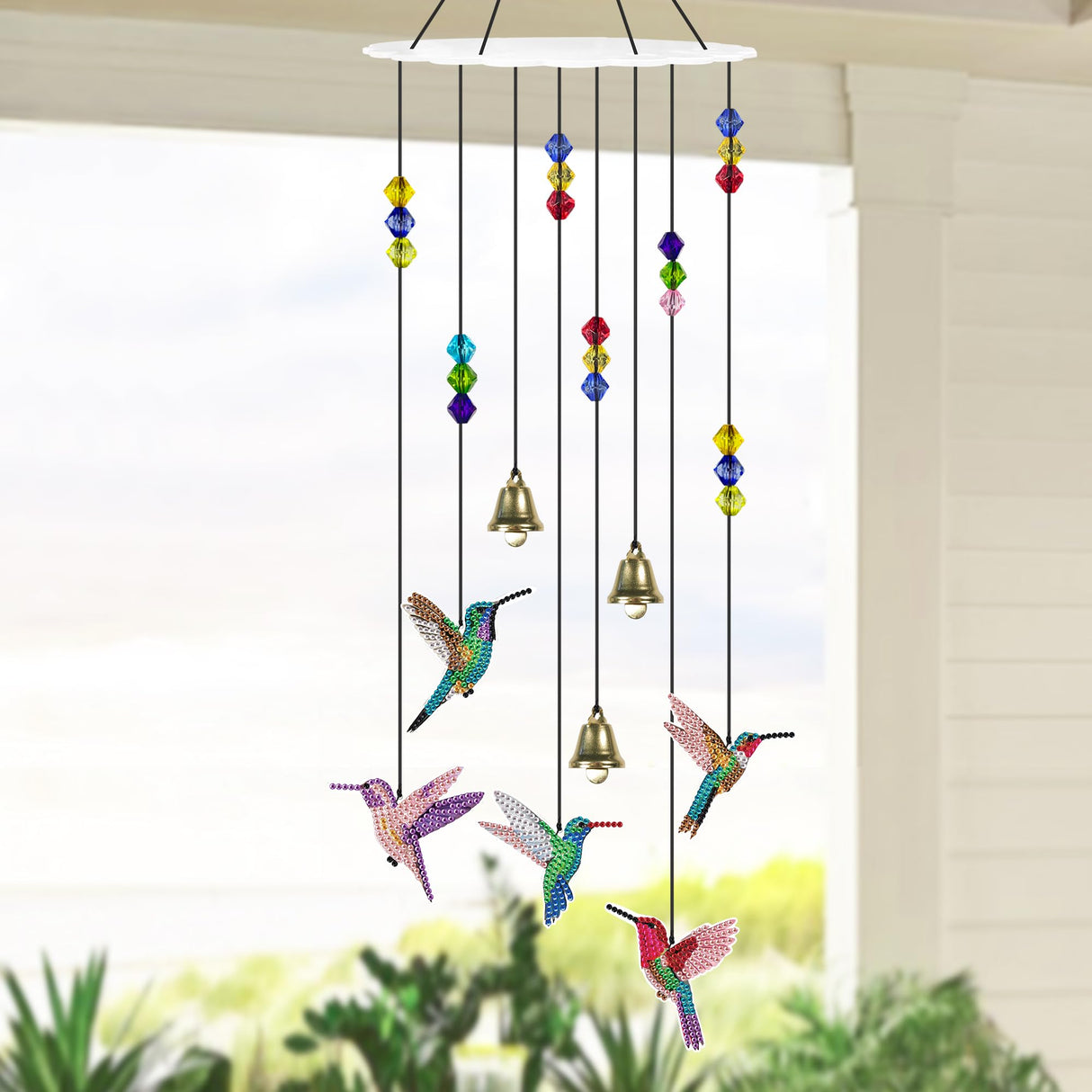 Vcekract Diamond Painting Kits, Hummingbird Diamond Art Wind Chimes, Diamond Art Kits for Adults, Adult Craft Kits for Garden Decor Vcekract