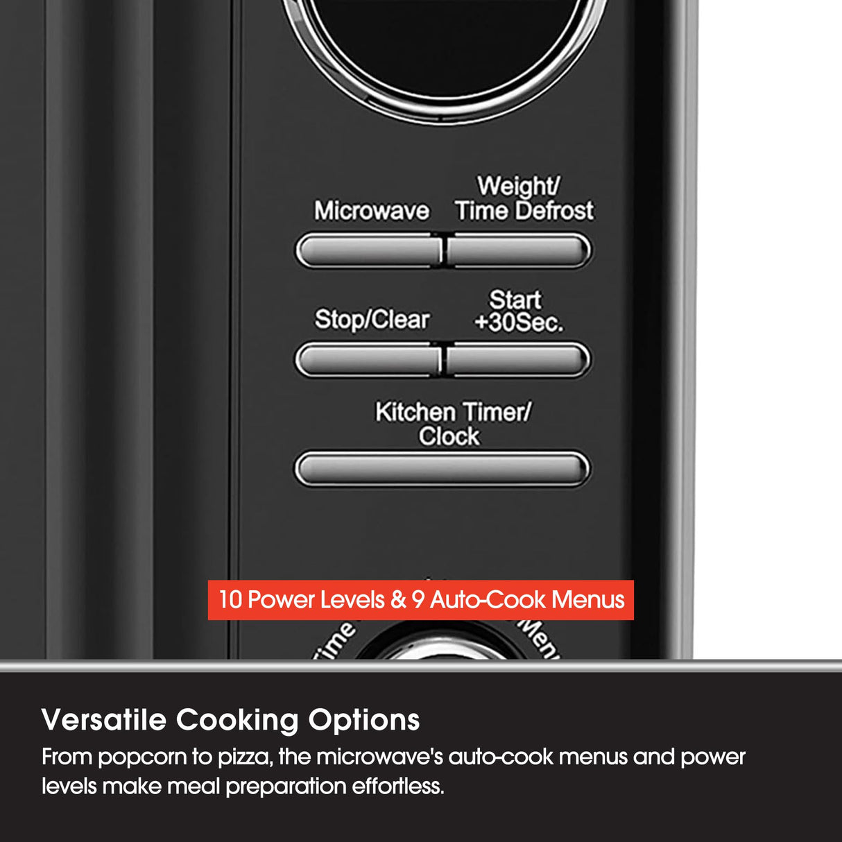 Magic Chef Countertop Microwave, Classic Retro Touch Appliance, 0.7 Cubic Feet, Black Magic Chef