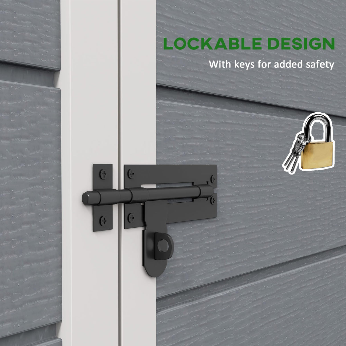 Outsunny 6' x 4.5' Outdoor Storage Shed, Plastic Shed with Vent, Window and Double Lockable Doors, Utility Resin Shed for Patio, Backyard, Lawn, Garage, Gray Outsunny