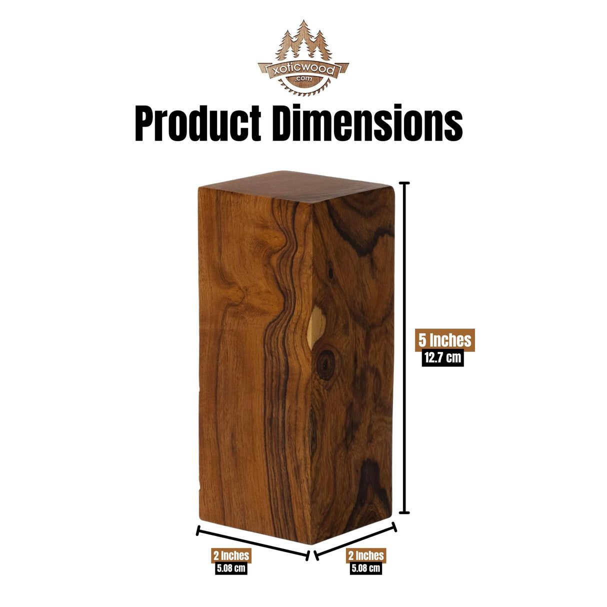 IECAP LLC Hardwood Ironwood Blanks, Exotic Wood – Woodchucks Wood – Hardwood Lumber – Natural Wood for DIY Crafts – Ironwood Lumber Turning Blanks – Size 5 x 2 x 2 inches – Pack of 1 IECAP LLC