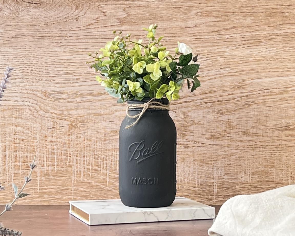 Mason Jar centerpieces for Birthday, Rustic Mason jar Centerpieces for Baby Shower, Mason Jar Centerpieces with Flowers, Wedding Centerpieces, Quart 32 oz, Choose Quantity, Colors, Flowers Optional Viva's Flower Shop
