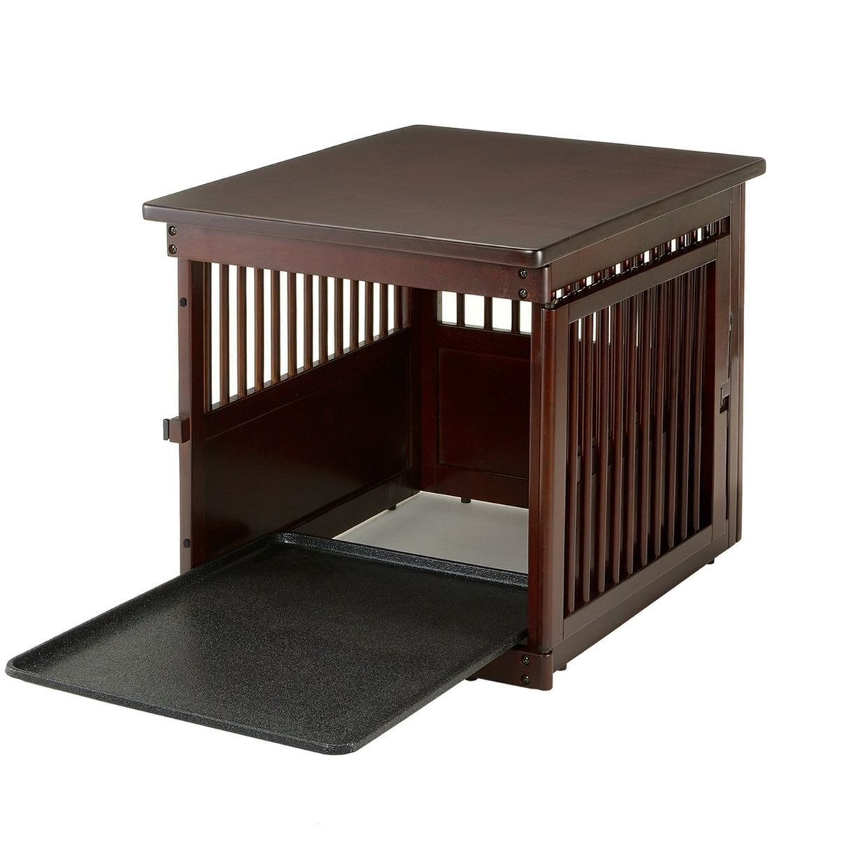 Richell Wooden End Table Crate, Large, Dark Brown Richell