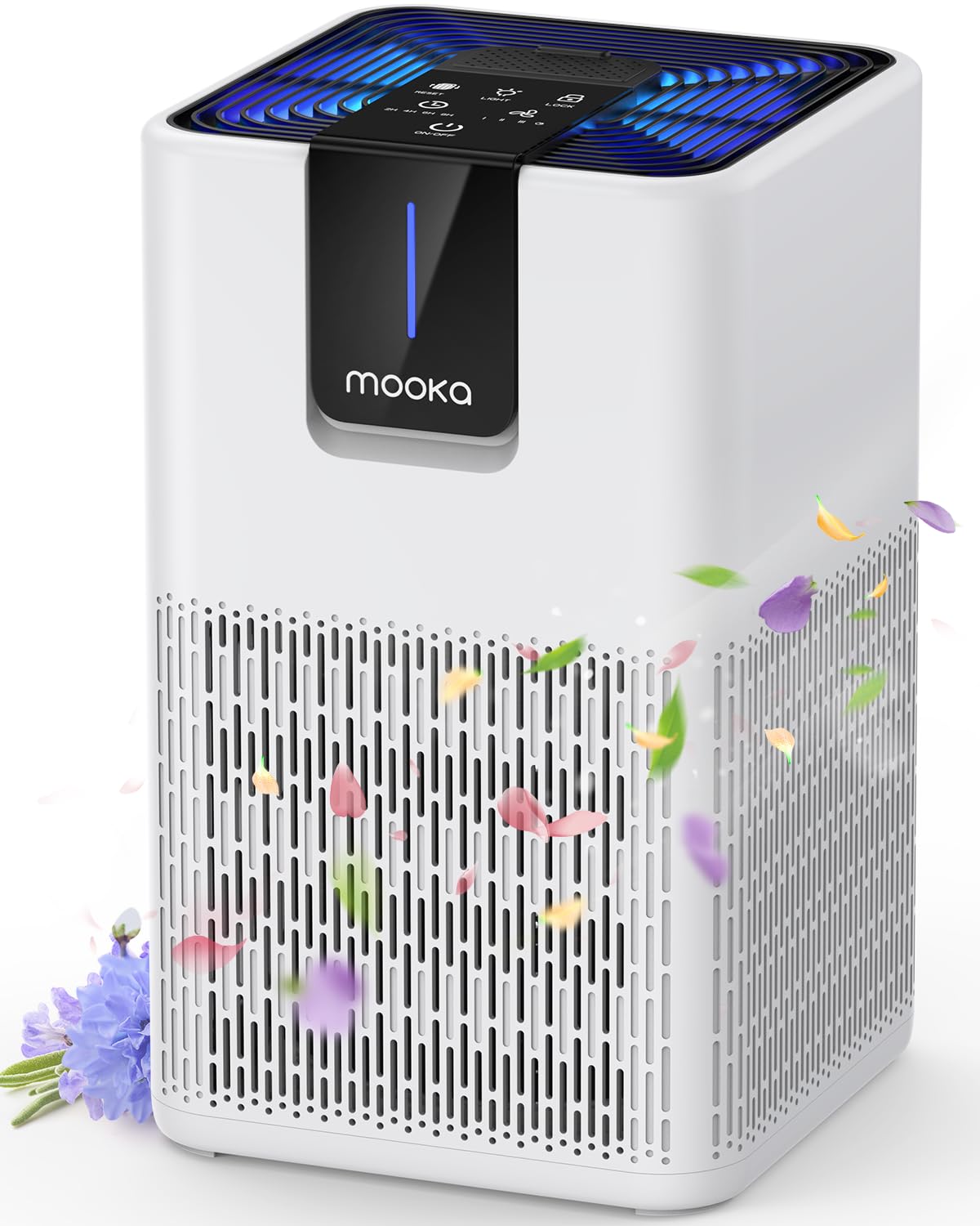 Air Purifiers for Home Large Room Up to 1250 Ft², MOOKA H13 HEPA Air Purifier for Pets Dust Odor Smoke, Aromatherapy Function, Air Cleaner with 15dB Quiet Sleep Mode for Bedroom Office Living Room MOOKA