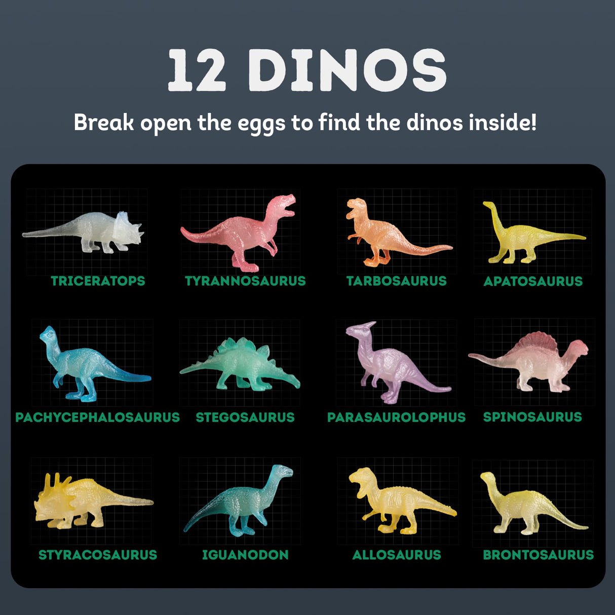 Gamerside Dino Eggs Dig Kit, 12 Glow in The Dark Dinosaur Eggs Dig Kit Excavation Set, Dinosaur Toys for Kids 6-8 8-12, Educational STEM Archaeology Science Kits - Easter Gift for Boys Girls Gamerside