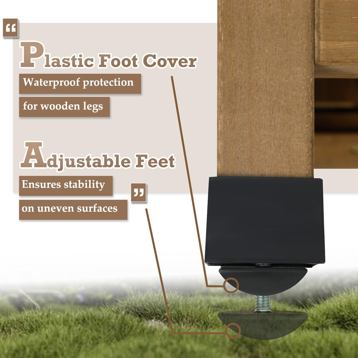 Outdoor Storage Cabinet Waterproof with Shelves, Storage Box with Lockable Doors, Wood & Metal Patio Yard Pool Garden Storage Cabinet Organizer, Gifts for Women Men PetsCosset