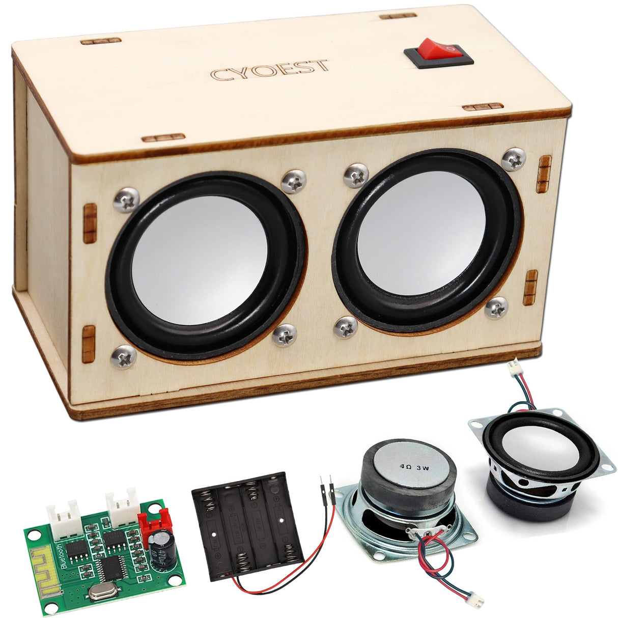 STEM Projects for Kids & Adults Build Your Own Bluetooth Speaker - Science Experiment Electronics Kit | Beginner's Starter DIY Set,STEM Gifts for Teenage Girls + Boys Ages 10 and Up (Dual Speakers) CYOEST
