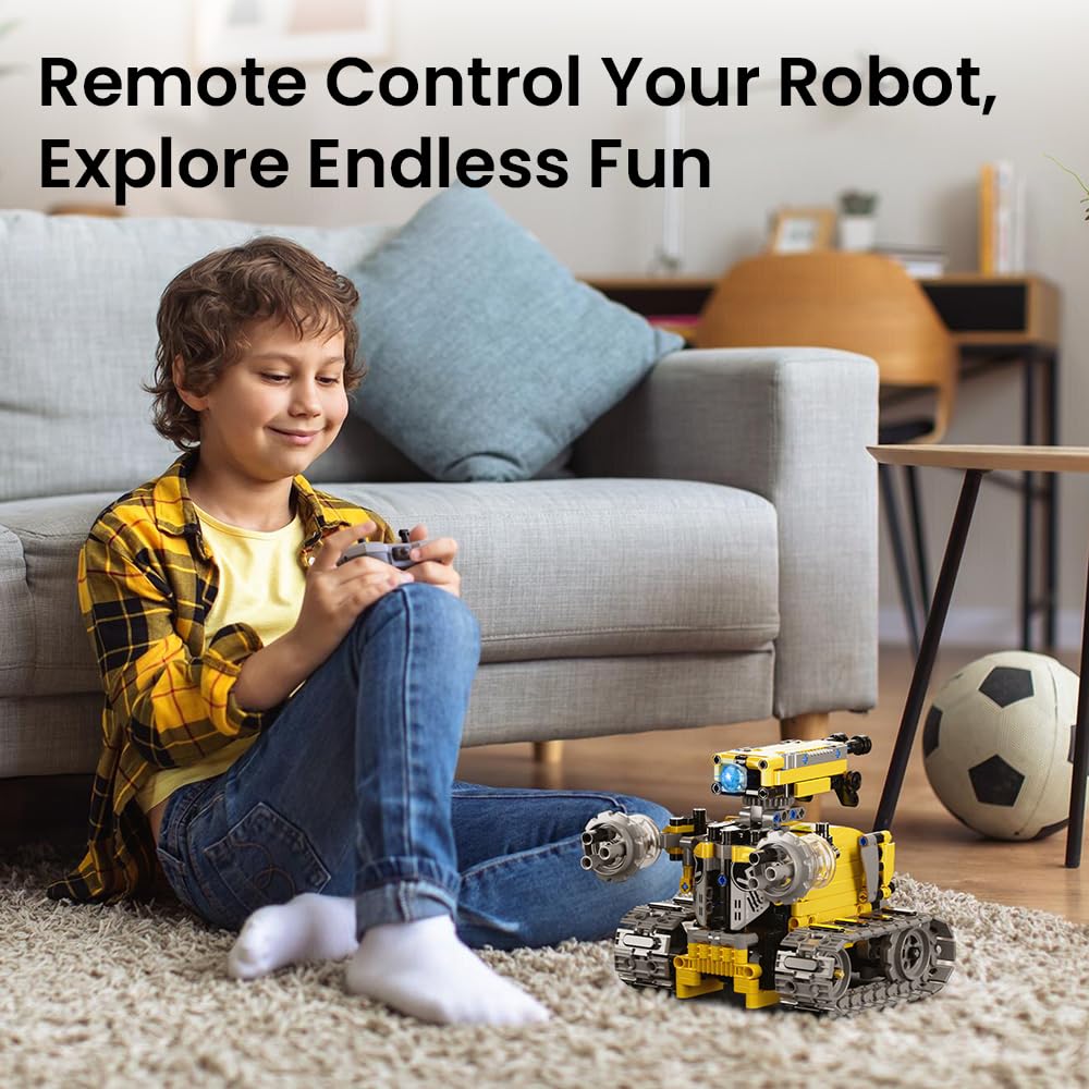 Sillbird Robot Building Kit with Remote Control Gifts for Kids Boys Ages 8-13, Coding STEM Robotic Technic Racer Car Toys for Birthday, Build 6in1 Model with 631 Pieces Sillbird