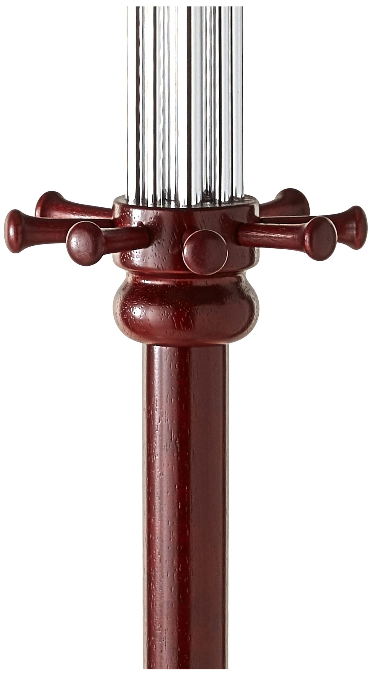 ORE International Six Foot Wood and Chrome Coat Rack Cherry Finish ORE International