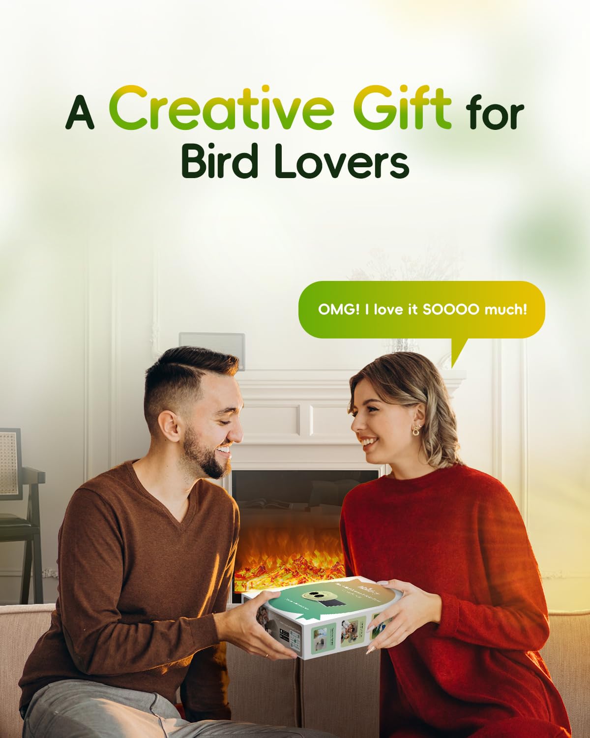 Hibird 4K HD Smart Bird Feeder Camera Solar Powered, 2.4G/5G Dual WiFi Wireless Outdoor, 6X Slow Motion Auto Bird Video Capture, Instant Notifications, AI Identify 10000+ Species for Bird Lover Camojojo