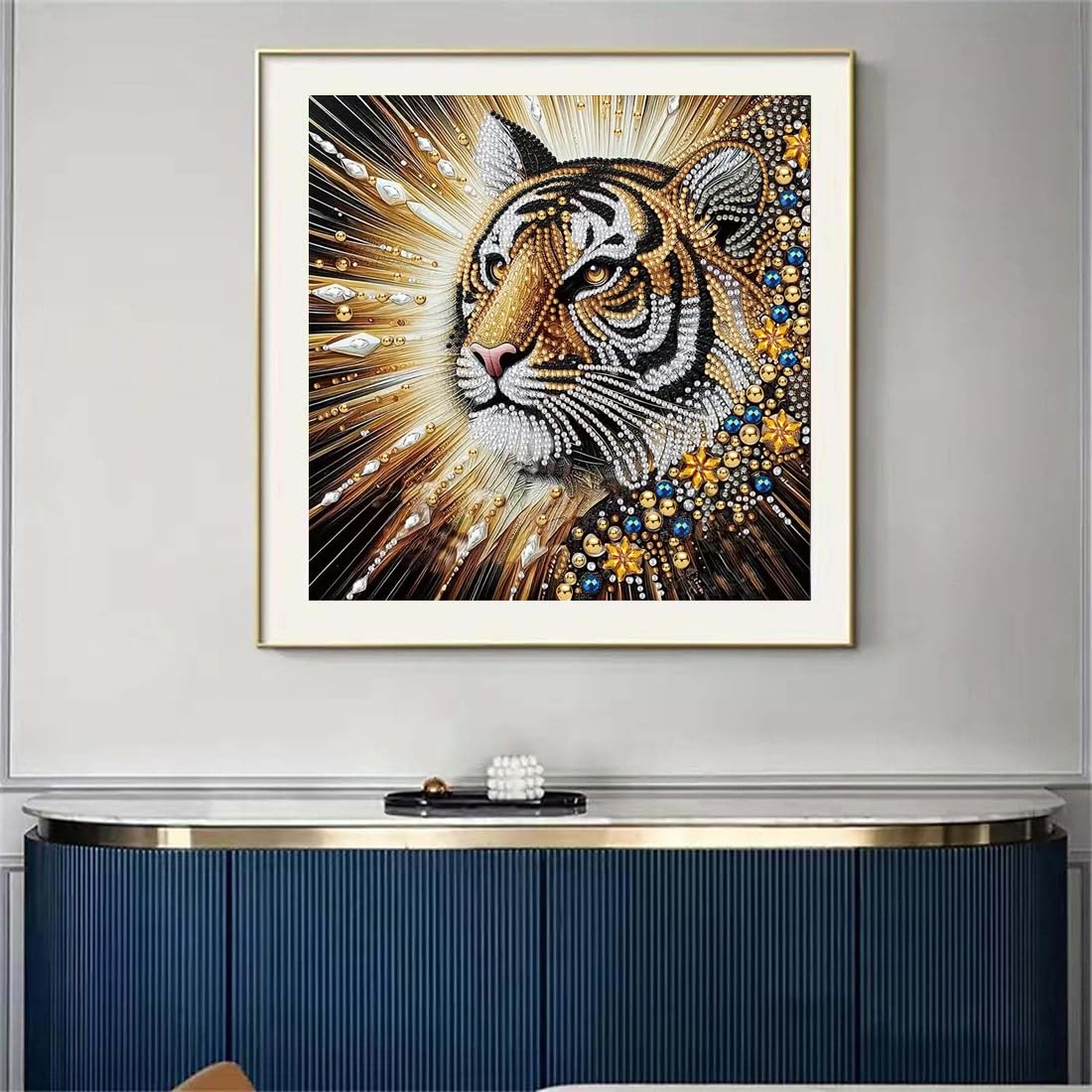 Tiger Diamond Art Kits for Adults Beginners,Animal Diamond Painting Kits,5D Special Shape Crystal Rhinestones Paint by Diamonds and Crafts for Adults Home Wall Decor 12 X 12inch SHICERNHJ