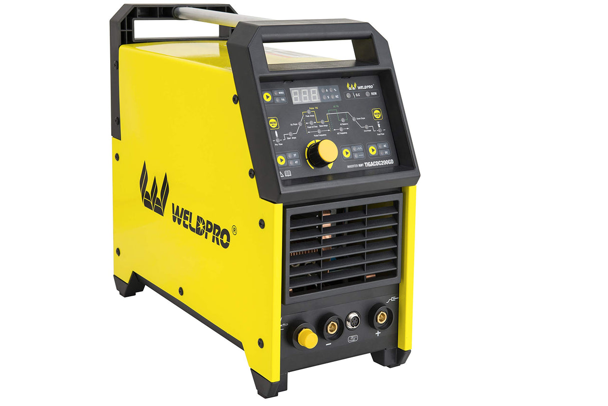 Weldpro Digital TIG 200GD AC DC 200 Amp Tig/Stick Welder with Pulse CK 17 Worldwide Superflex Torch 3 Year Warranty Dual Voltage 220V/110V welding machine W Weldpro