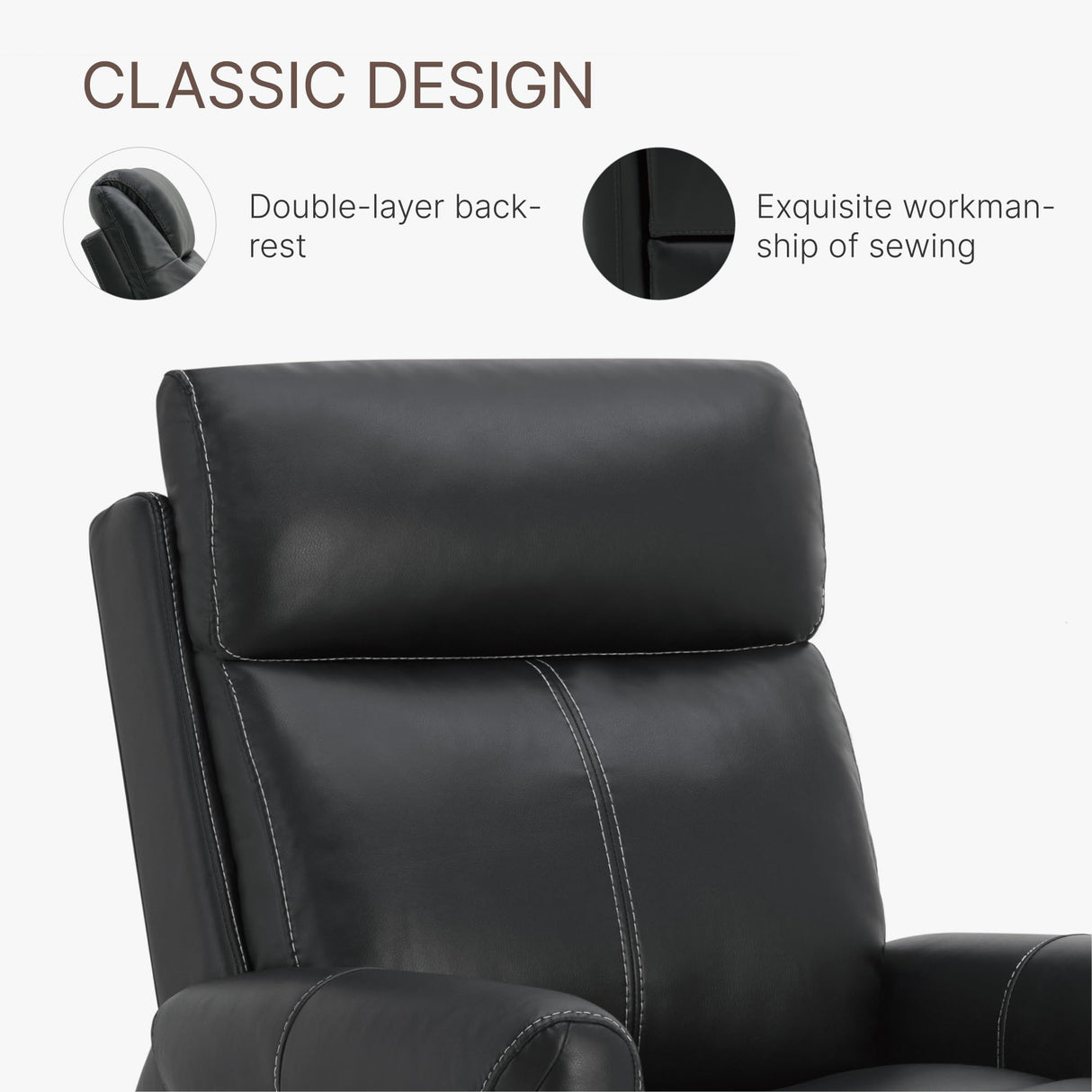 KISLOT Leather Recliner Chair for Adults Wall Hugger RV Recliner with USB Charging Ports Electric Power Reclining Sofa for Living Room Home Theater Seating Bedroom KISLOT