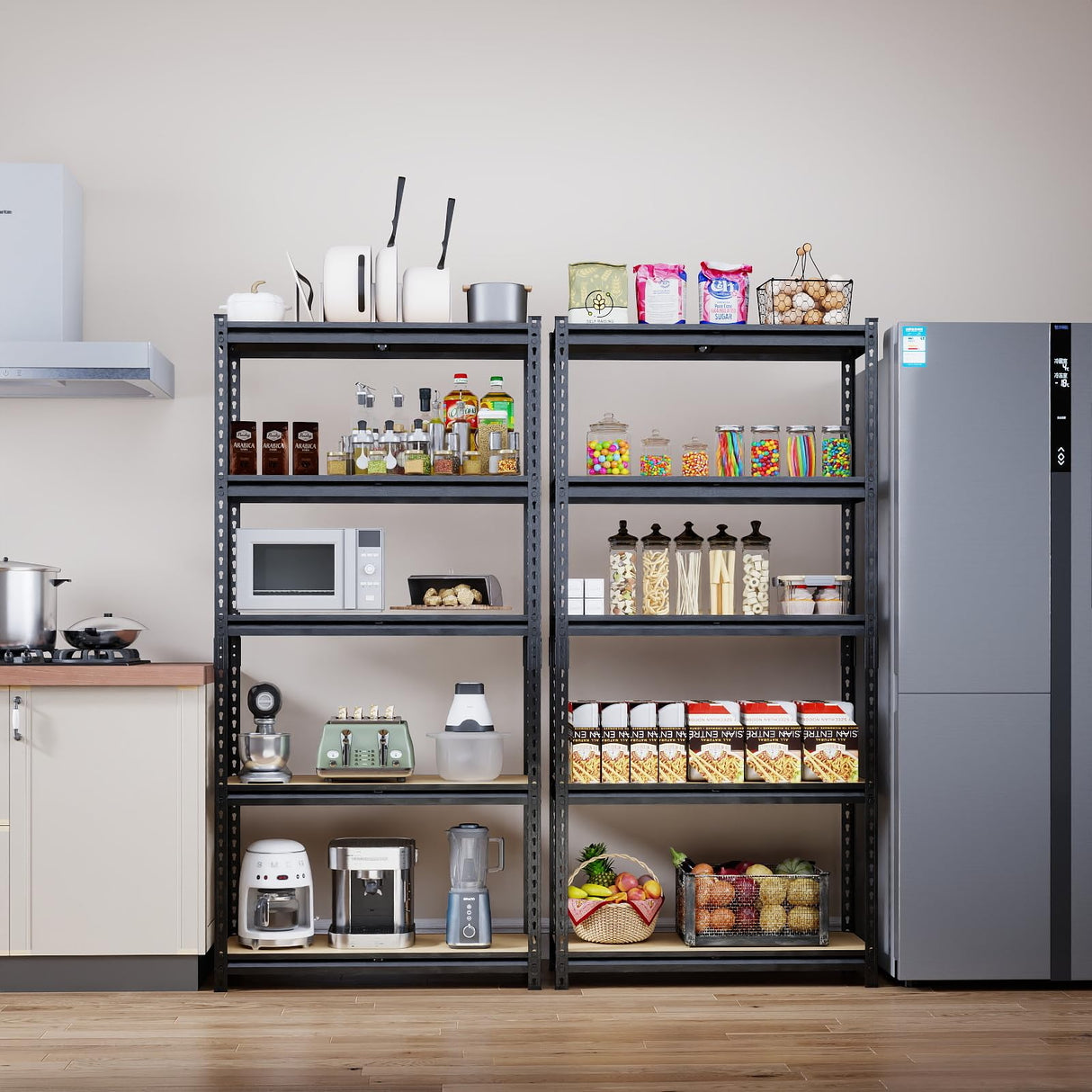 ZEUKMXOO 5 Tier Metal Shelving Unit, Storage Shelf Rack 2400 lbs, 28''×12''×60'' Adjustable Shelving, Metal Shelves for Garage, Garage Organizer Shelves ZEUKMXOO