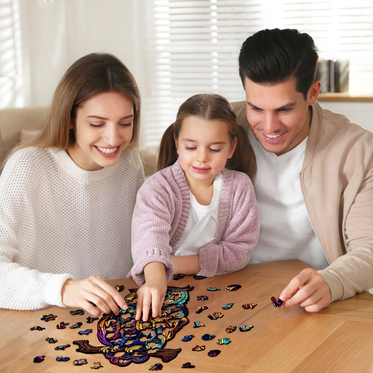 GuDoQi Wooden Puzzles for Adults, Owl Puzzle - Unique Shape Animal Wood Puzzle, Fun Challenging Wooden Jigsaw Puzzles Gifts, Perfect Family Game (8.3 x 11.7 inch, 144 Pieces) GuDoQi