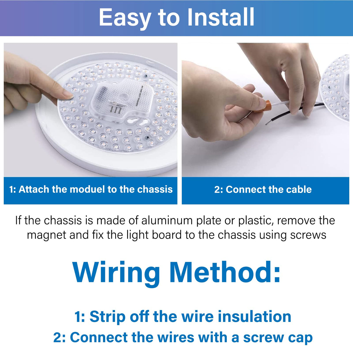 Lustaled 2Pack 36W LED Light Engine Retrofit Kit,6.69inch 3200LM 3CCT 3000K/4000K/5000K Dimmable Ceiling Fan Light Kits,AC 120-130V Ceiling Fan Light Replacement for Ceiling Flush Light Lustaled