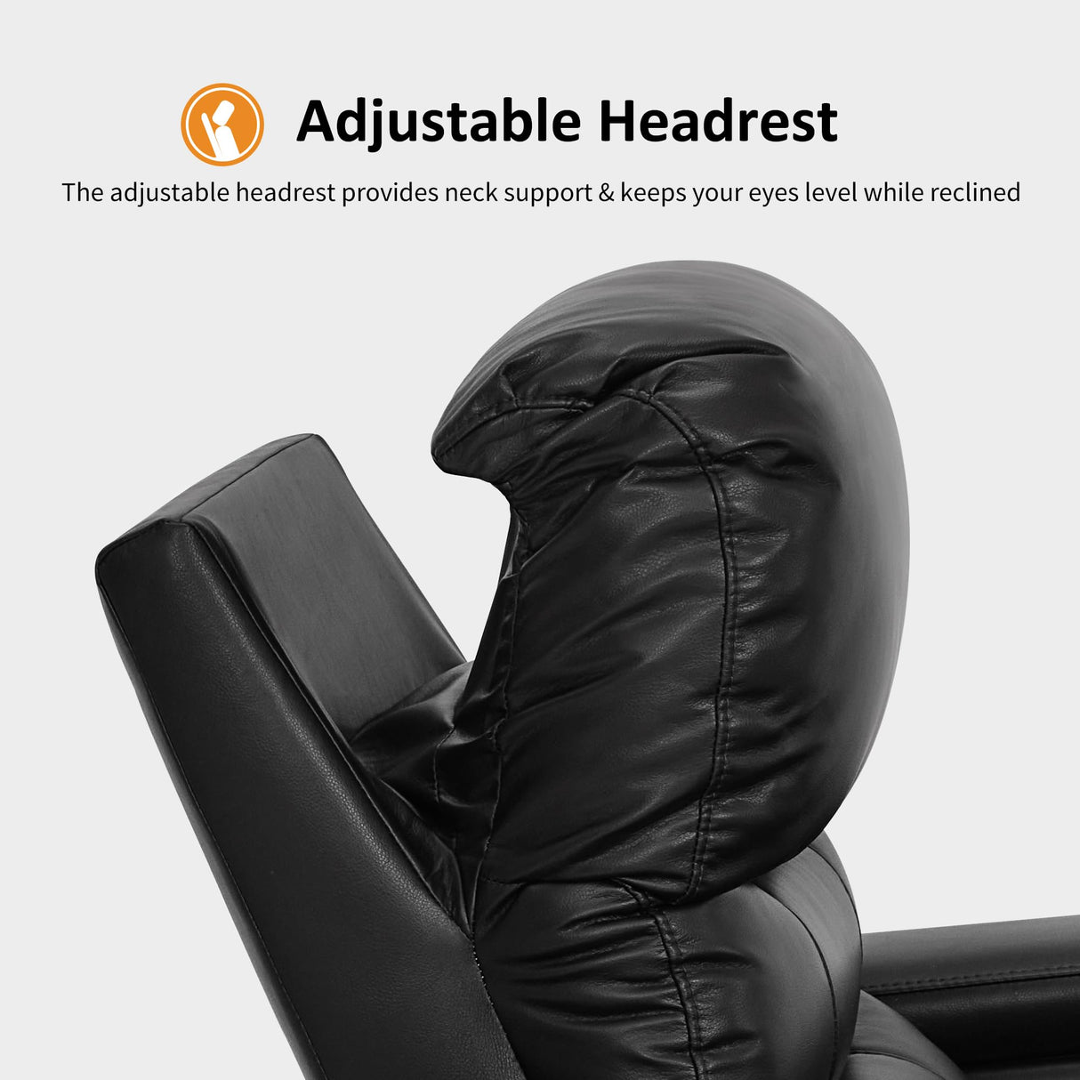 MCombo Triple Motors Power Recliner Chair with Power Headrest & Lumbar Support for Living Room, Home Theater Seating with Armrest Storage, Tray Table and Dual Charging Ports HTS708 (Black) MCombo