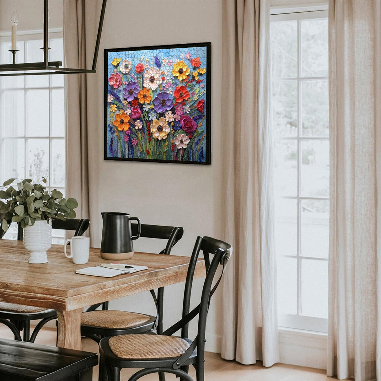 Colorful Flower Puzzles for Adults, Mosaic Plant Floral Puzzle Art, Spring Flower Garden Jigsaw Puzzles 1000 Pieces Painting PICKFORU