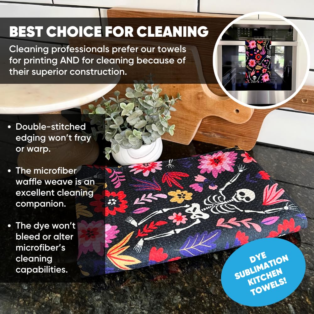 Microfiber Wholesale Sublimation Blanks Towels | Premium Sublimation Kitchen Towels | Waffle Weave Microfiber Towels | Tea Towels | Polyester Towels for Sublimation (16x24 Inches, Pack of 6) Microfiber Wholesale