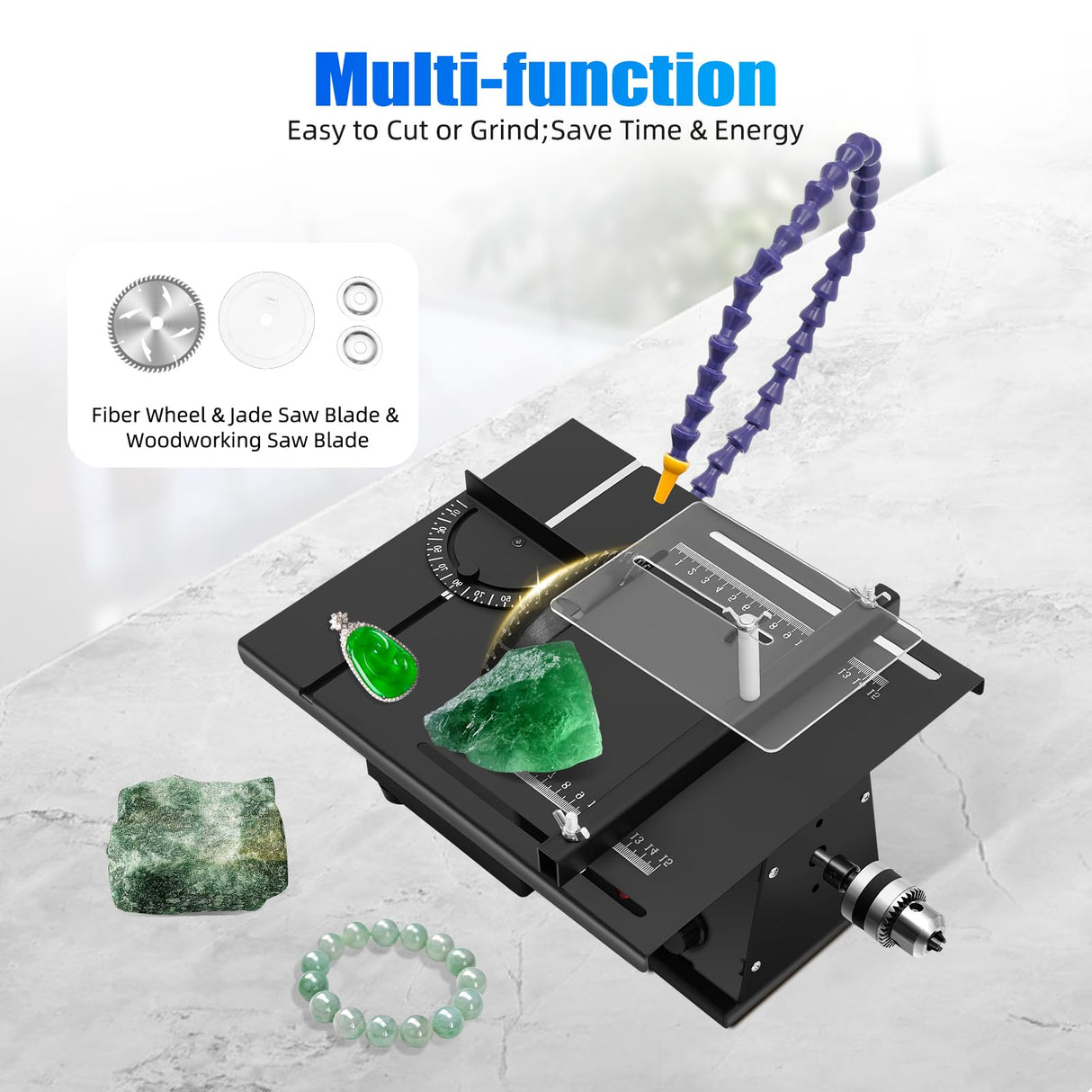 PortableTable Saw, 110V Jade Polisher Machine 10000RPM Adjustable Speed Polishing Machine Bench Buffer Polishing Machine with Accessories for Jewelry, Wood, Amber, Metal, Jade Josbuynls