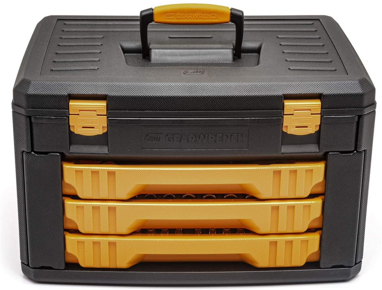 GEARWRENCH 243 Pc. 12 Pt. Mechanics Tool Set in 3 Drawer Storage Box - 80972 GEARWRENCH