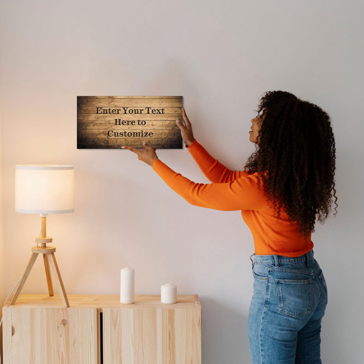 ZXHYWYM Custom Family Sign Wall Art 10"x5" Personalized Quote Sign Canvas Prints Text on Wooden Background Home Decor Framed (10"x5") ZXHYWYM