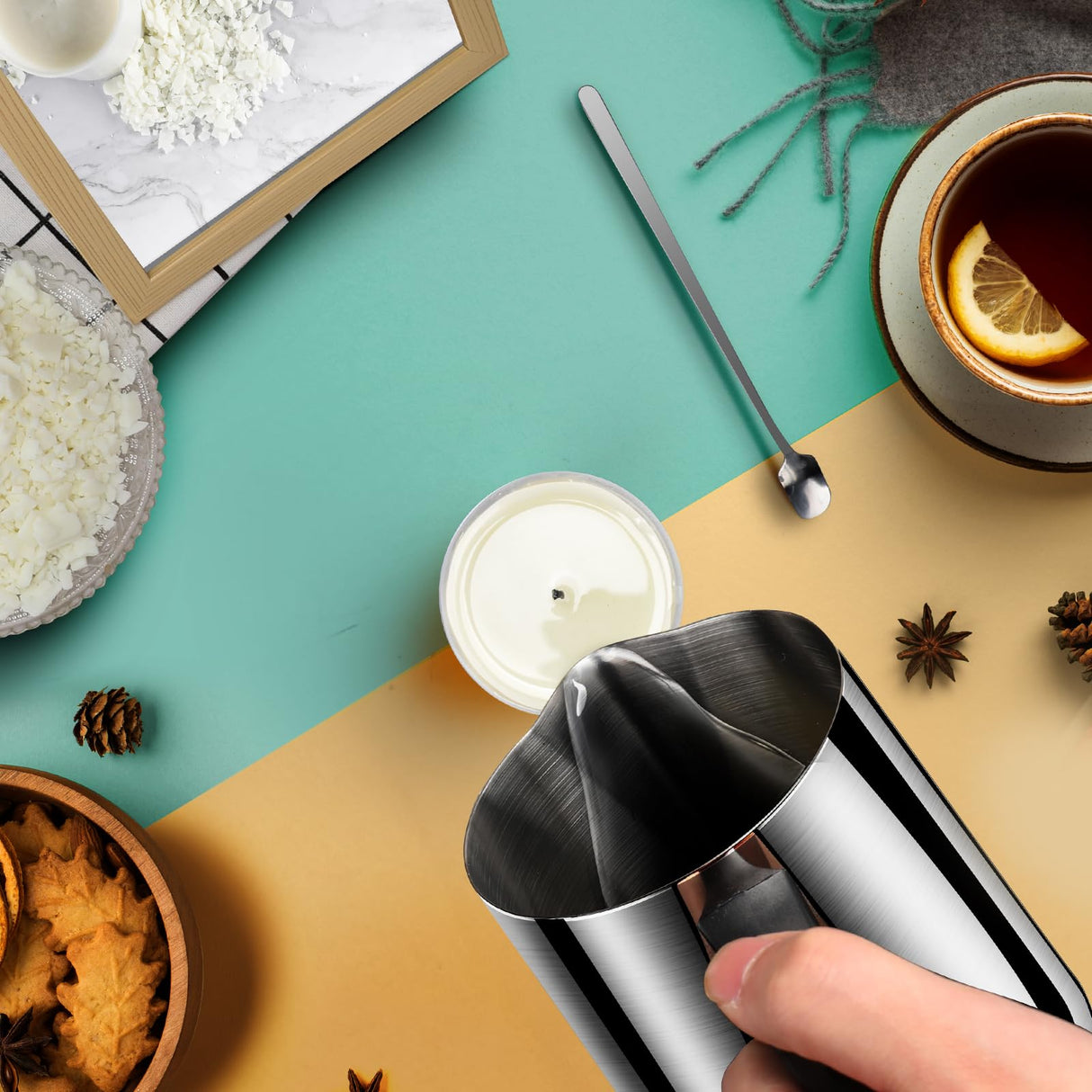 Soy Wax Candle Making Kit Supplies With Wax Melter, Natural Candle Wax For Candle Making, DIY Art&Crafts Kit for Adults,Beginner, Including 2lbs Soy Wax Flakes, Electric Stove,Candle Wick,Melting Pot Haccah