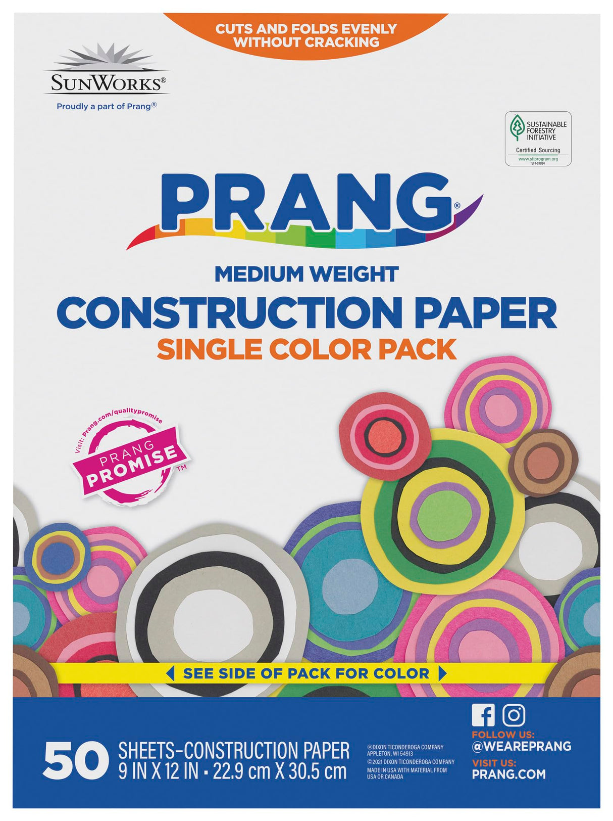 Prang (Formerly SunWorks) Construction Paper, Red, 9" x 12", 100 Sheets Prang