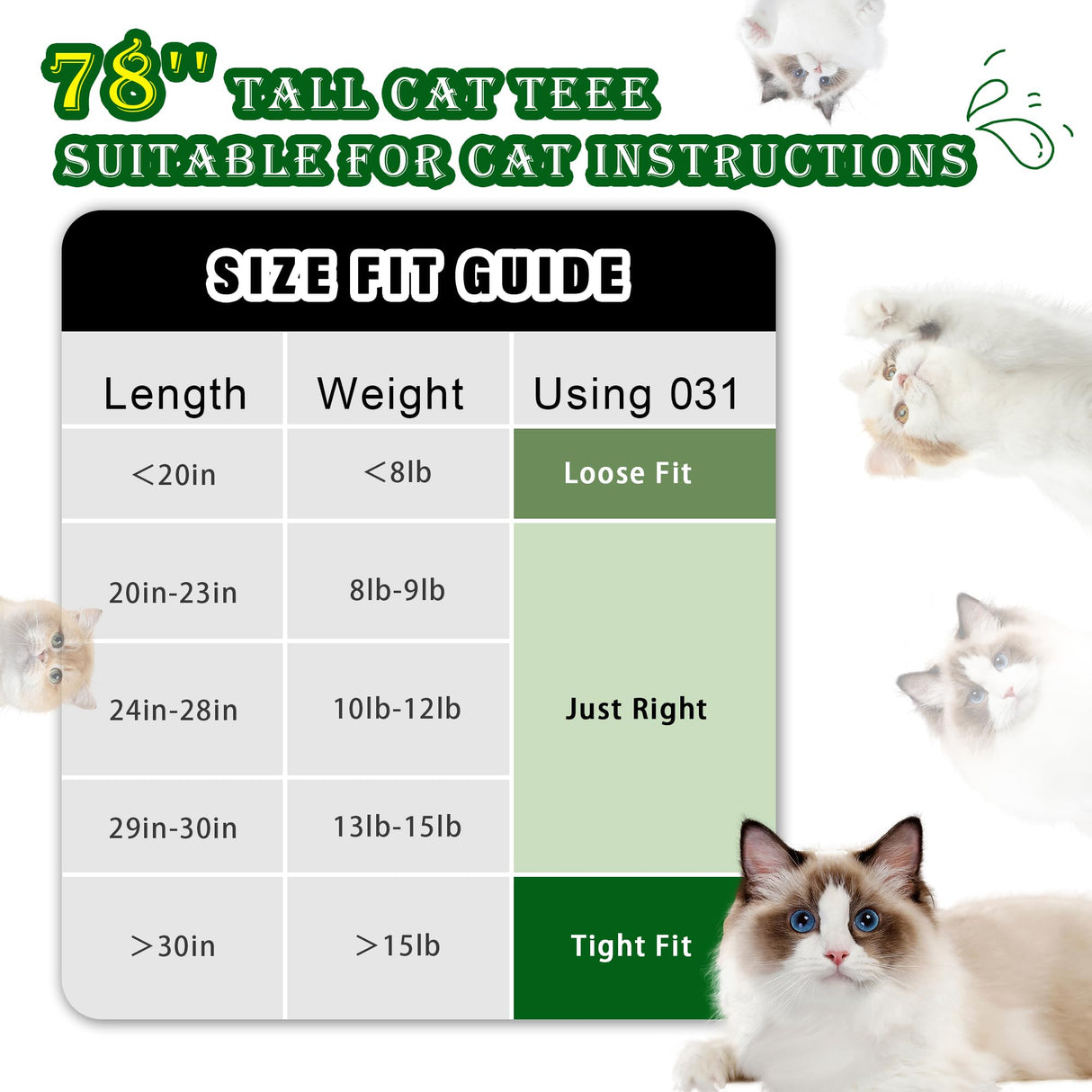 Gitelsnour Cat Tree for Large Cats, 78.7"(200cm) Tall Cat Tower for Indoor Cats Multiple Cats with Large Top Perch, Cat Condo, Cat Hammcok, Cat Scratching Post, Dark Gray GCT031G Gitelsnour