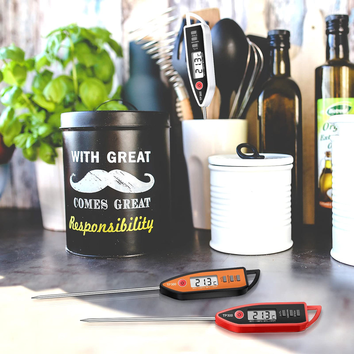 Digital Thermometer Food Meat Candy Water Immediate Read Thermometer for Kitchen Cooking(6 Pcs) Weewooday