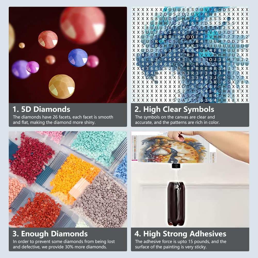 SJUTOUCI Ice Dragon Diamond Art Kits for Adults, Diamond Painting Kits for Beginners, 5D Round Diamond Dots Gem Craft Art Home Wall Decor 12x12 inch SJUTOUCI