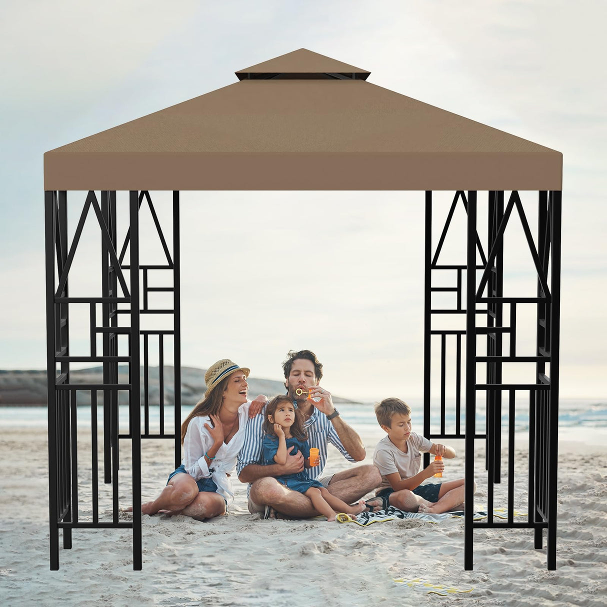 Gazebo Canopy Replacement 118"x118" Outdoor Canopy Shelter for Smaller 10x10ft Top Double Tiered Canopy Cover ERFEI
