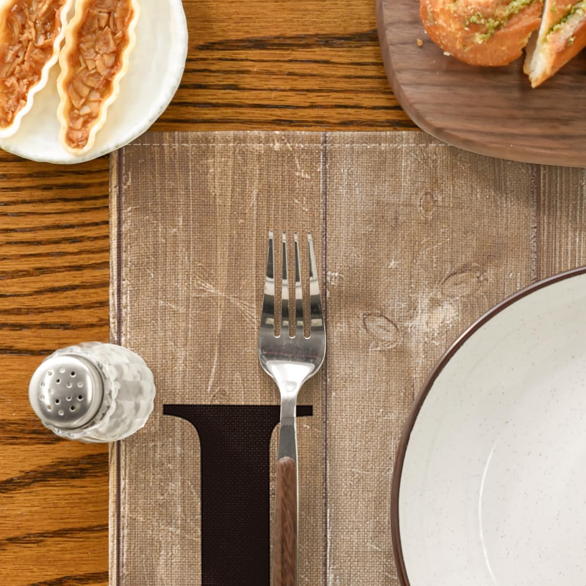 Artoid Mode Wood Love Family Home Together Buffalo Plaid Placemats Set of 4, 12x18 Inch Farmhouse Table Mats Party Kitchen Dining Decoration Artoid Mode