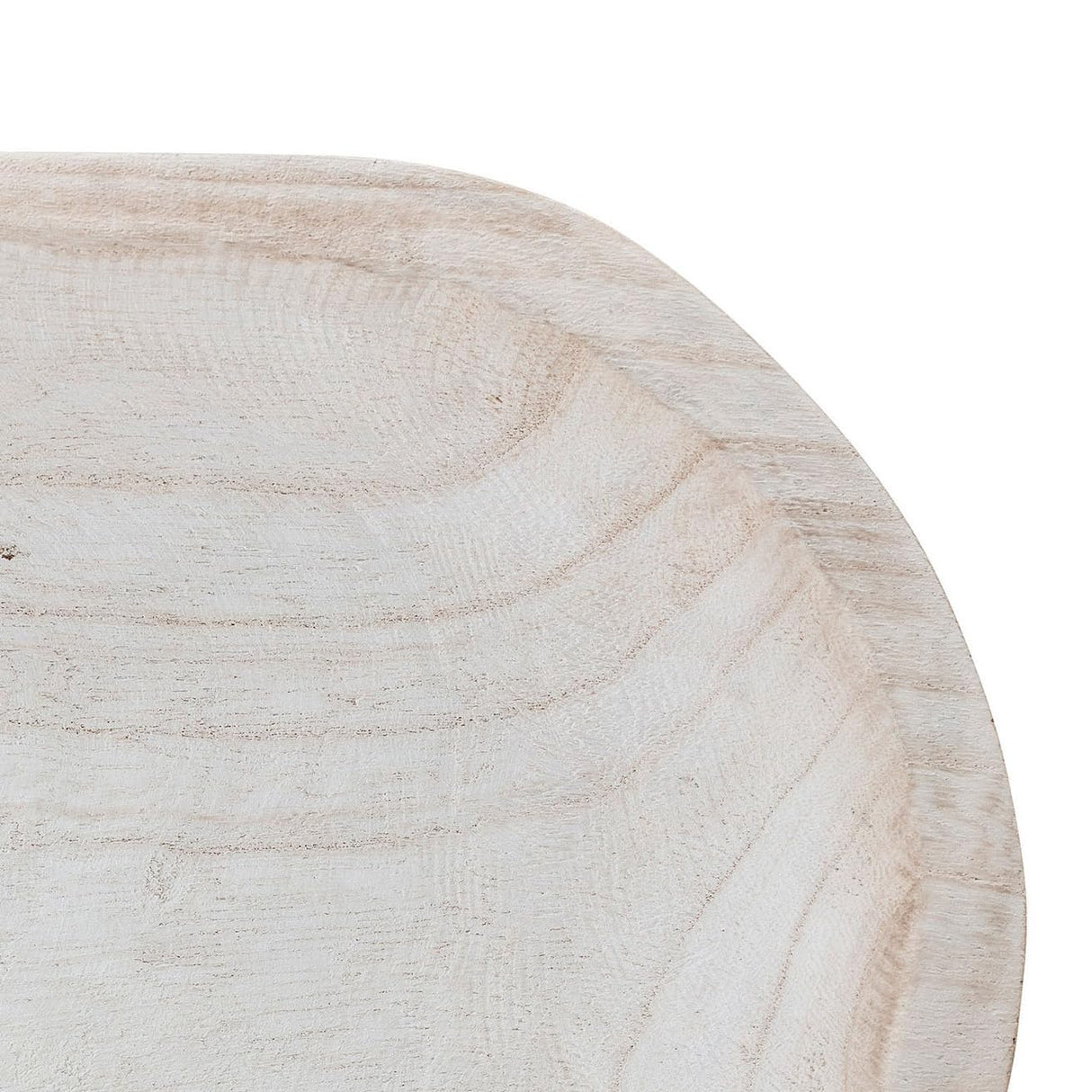 Bloomingville Hand-Carved Paulownia Wood Bowl with Whitewashed Finish Bloomingville