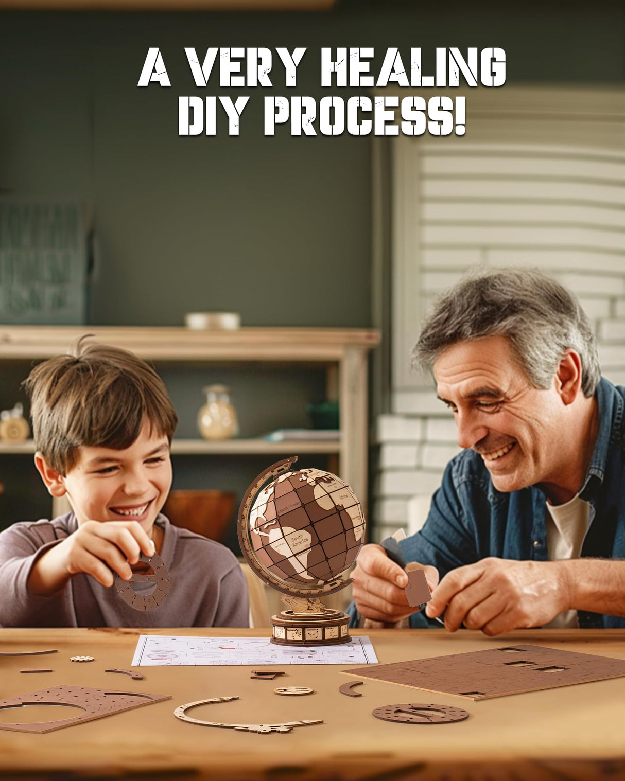 ROBOTIME 3D Wooden Puzzle for Adults Global Wonders DIY Model Kit to Build Wooden Craft Kits for Teens Educational Brain Teaser Assembly Toy Unique Gift ROBOTIME