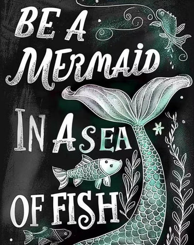 MaiYiYi Fish Diamond Painting by Numbers, 5D Full Round Drill Mermaid Diamond Painting Kit, Crystal Diamonds Dots Arts Crafts Kit for Adults Beginners Home Wall Art Decor (40X30 CM)