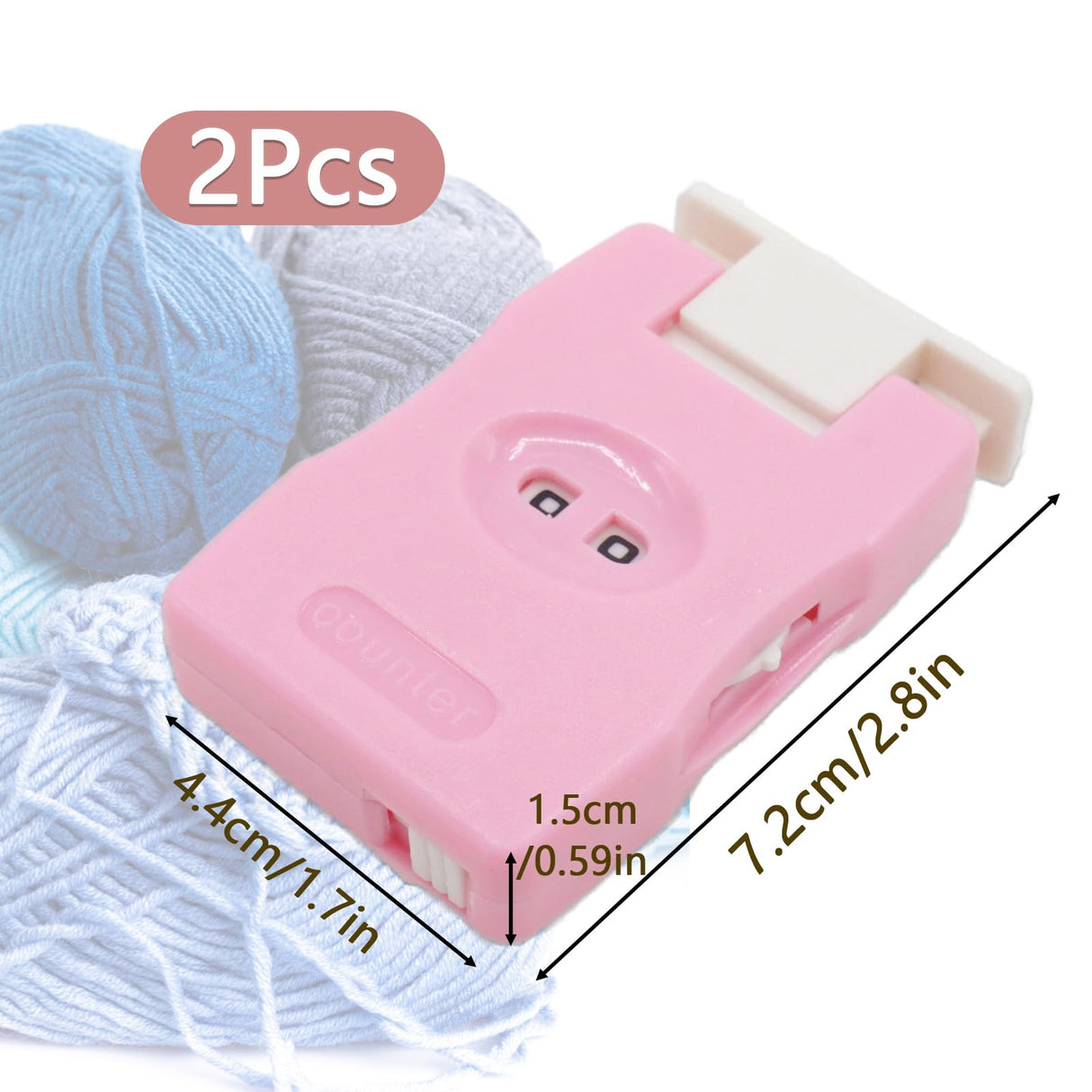 Joyangy 2-Pack Pink Knitting Counter Set, Crochet Stitch Marker, Row Tally, Manual Knit Counting Tool for Craft Yarn, Crocheting Supplies, Portable Needlework Travel Accessories Joyangy