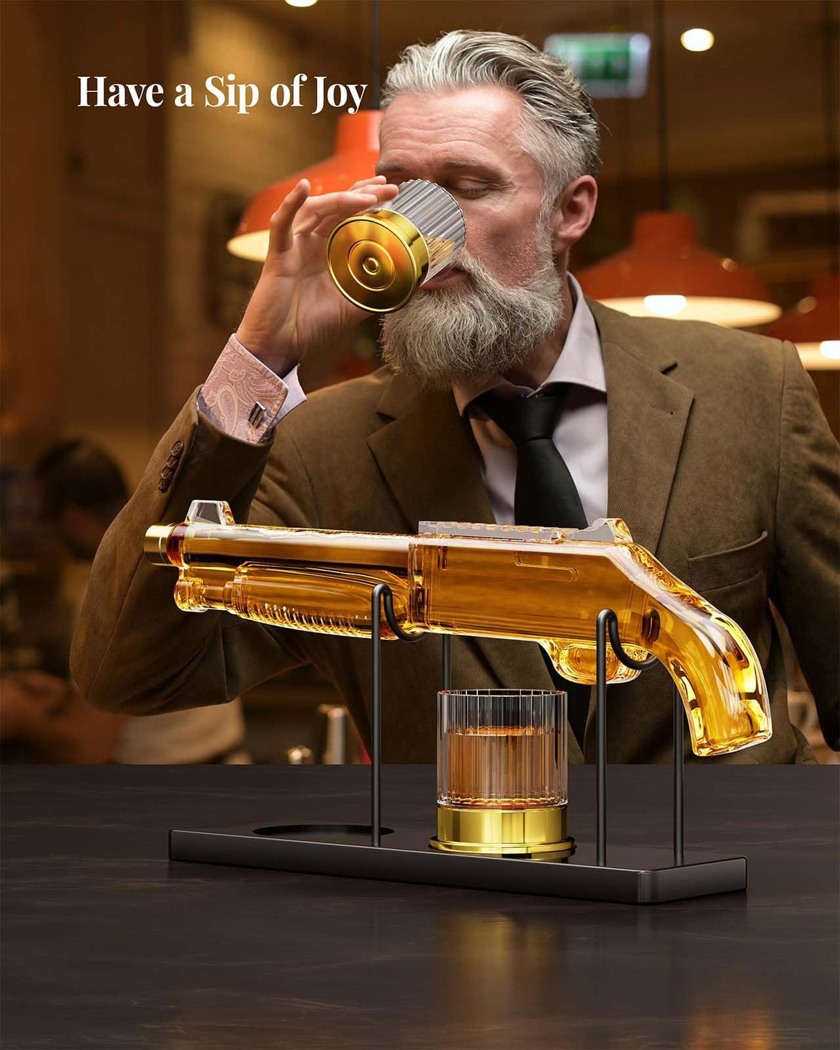 Whiskey Decanter Sets for Men, 20.3 Oz Decanter Set with 2 Glasses, Gifts for Men, Him, Dad, Brother, Christmas Birthday Gift Ideas from Daughter Son, Cool Liquor Dispenser for Home Bar The Wine Things