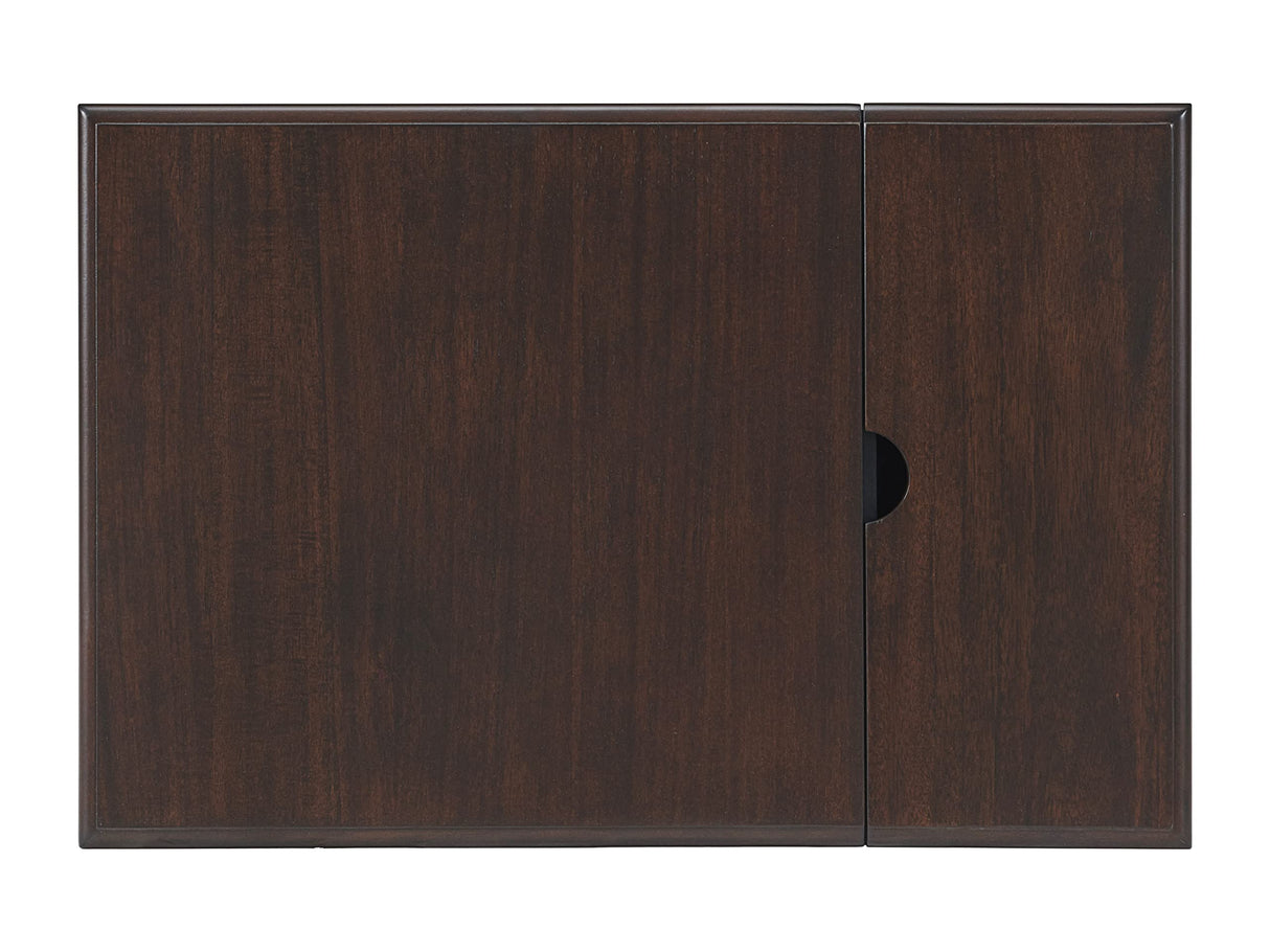 Martin Svensson Home Elegant Power Chairside End Table, 24 in x 16 in x 25 in, Blue with Walnut Martin Svensson Home