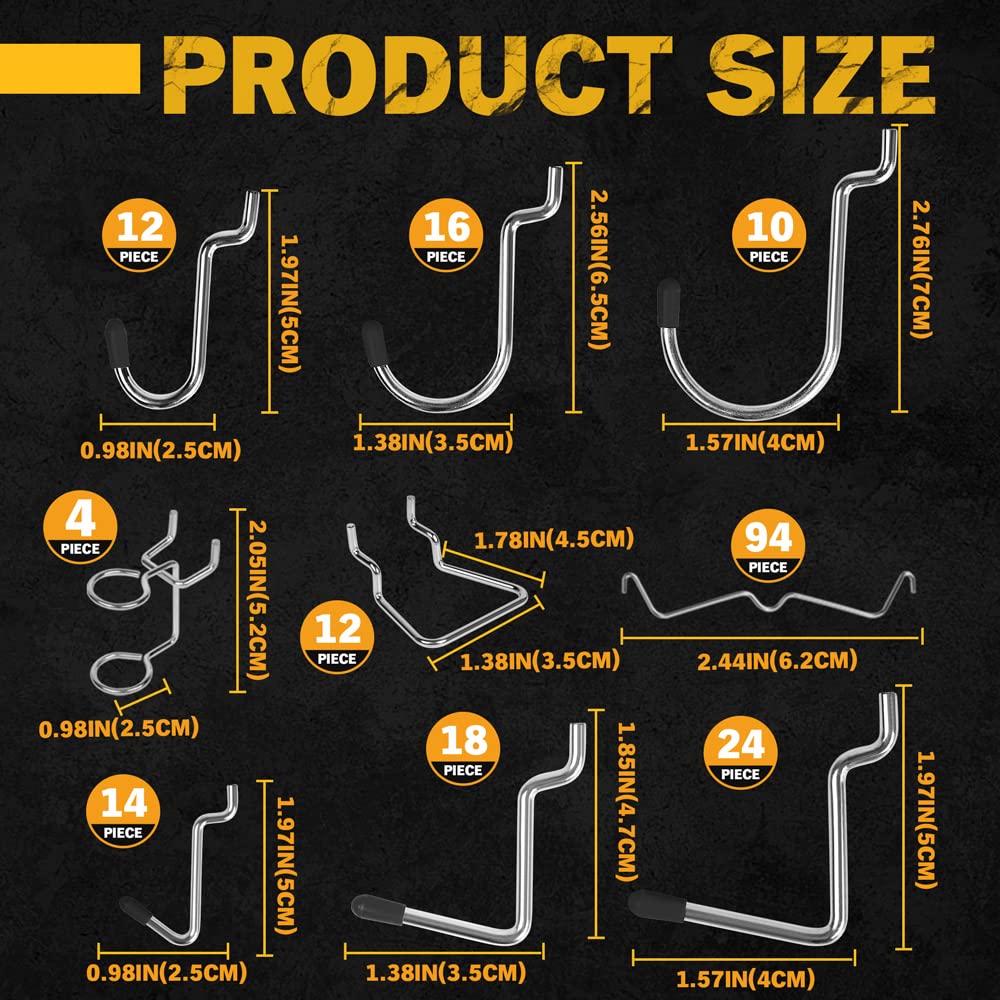 ELEAD 260 Piece Pegboard Hooks 1/8 and 1/4 inch peg Board Organizer Accessories with Pegboard Bins for Organizing Various Tools in The Garage Kitchen Bathroom Craft Room ELEAD