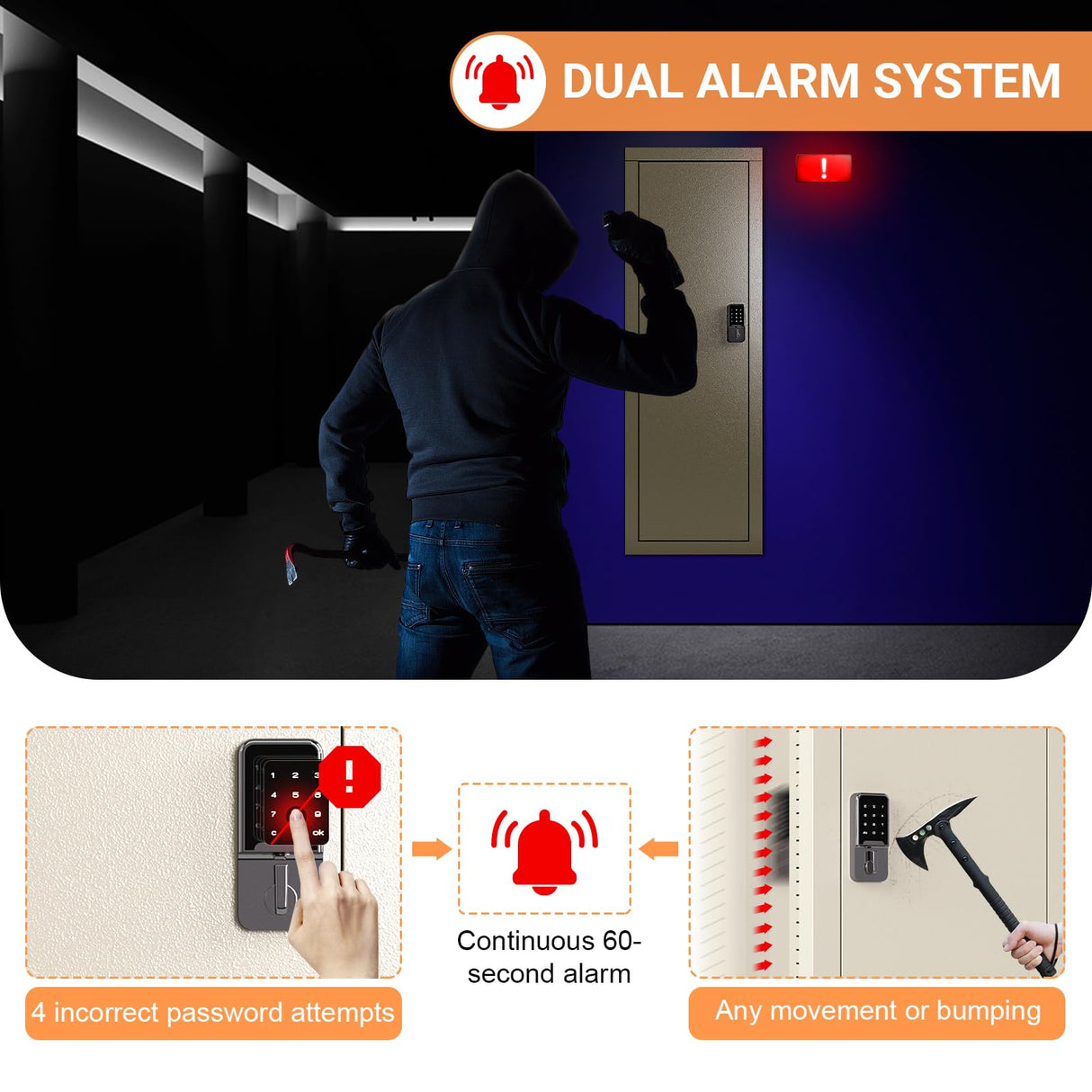 Zevemomo 53'' Tall Wall Safe, Gun Cabinets for Rifles and Shotguns with 2 Removable Shelves and Adjustable Gun Rack, in Wall Gun Safe between Studs for Gun, Money, Beige Zevemomo
