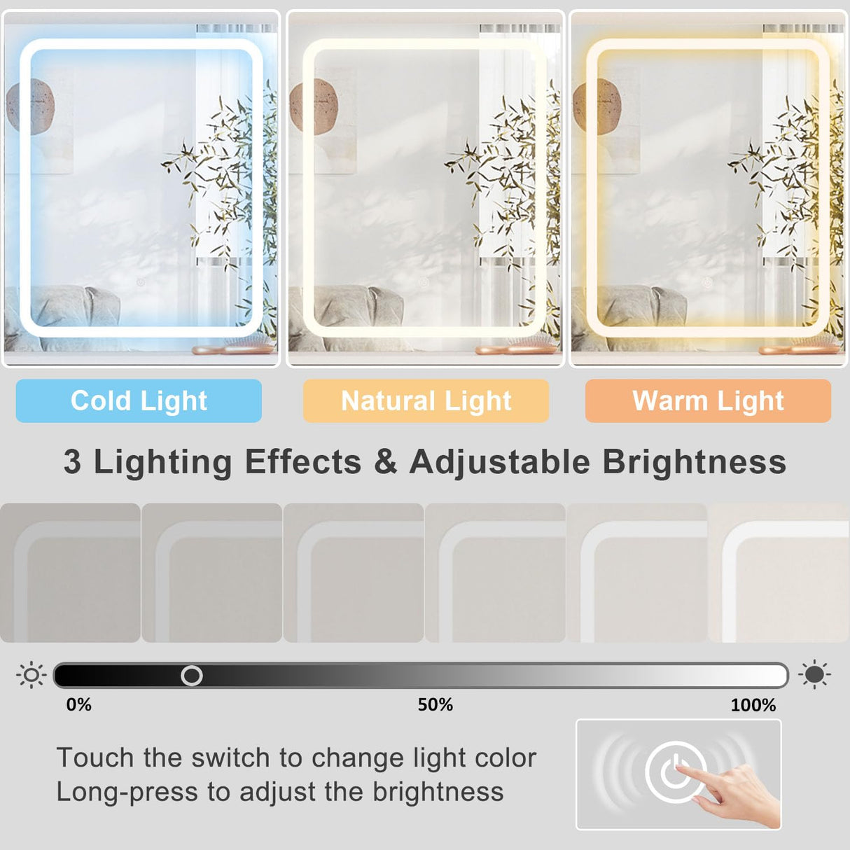 Fameill White Vanity Desk with Mirror and Lights,Makeup Vanity Table Set with Power Strip and Sliding Locker,Visual Drawer Makeup Desk with 5 Drawers&Shelves&Cabinet,3 Lighting Modes Fameill