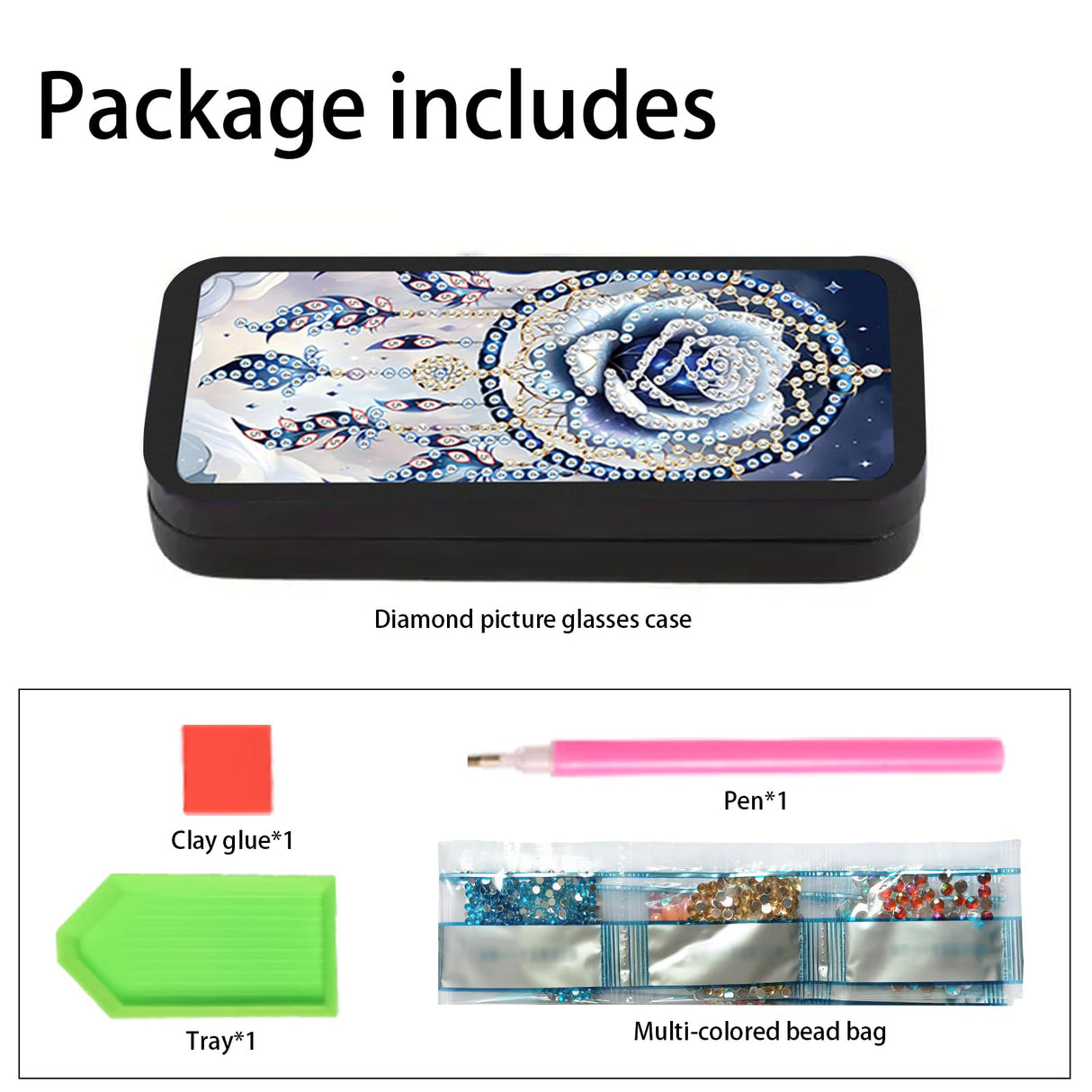 5D Diamond Painting Eye Glass Case Glasses Storage Box, DIY Dreamcatcher Net Diamond Art Painting Sunglass Case for Adults, Handmade Diamond Art Glasses storage Art Craft Gift Travel Sunglass LazyFold