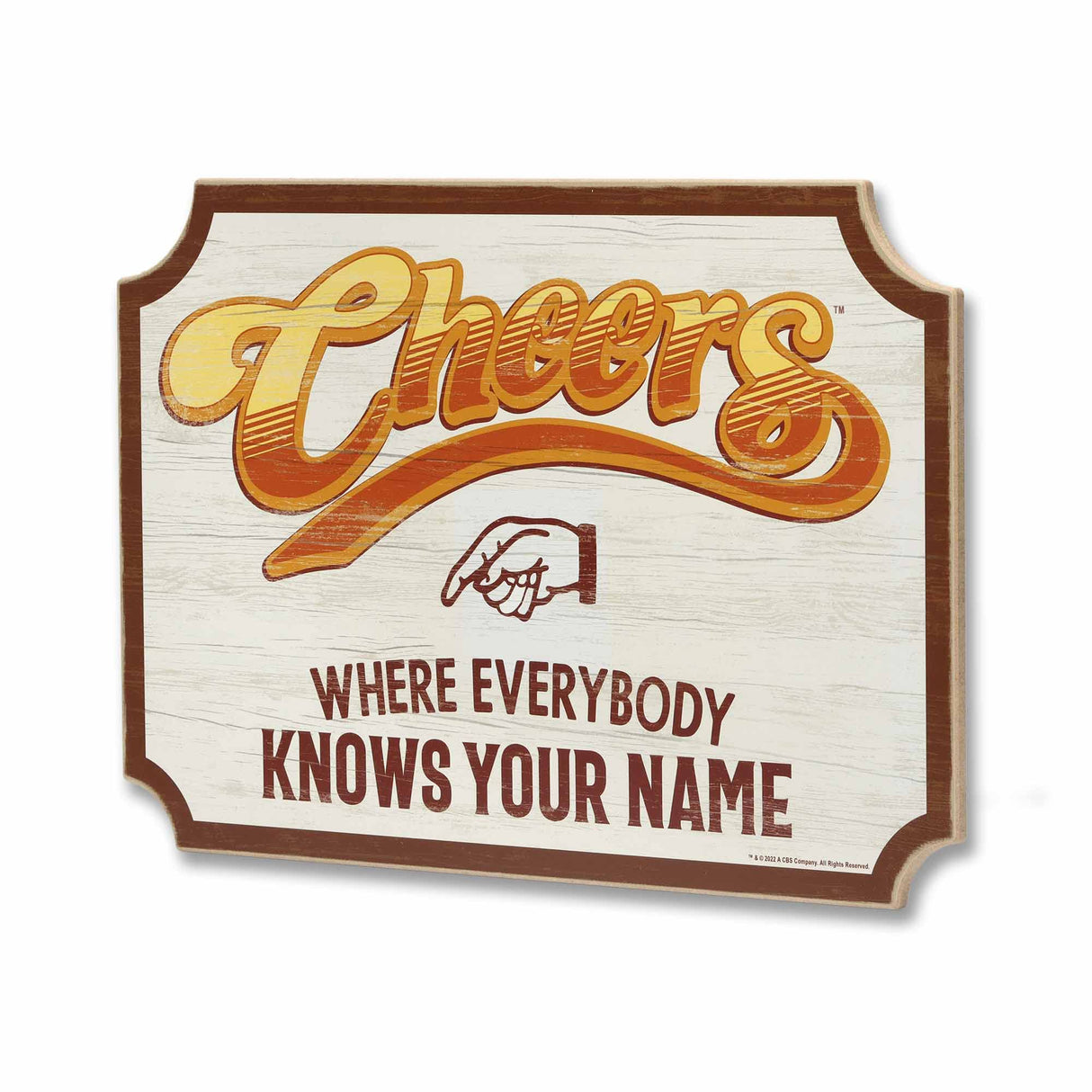 Cheers Where Everybody Knows Your Name Wood Wall Decor - Fun Cheers Sign for Home Decorating Open Road Brands