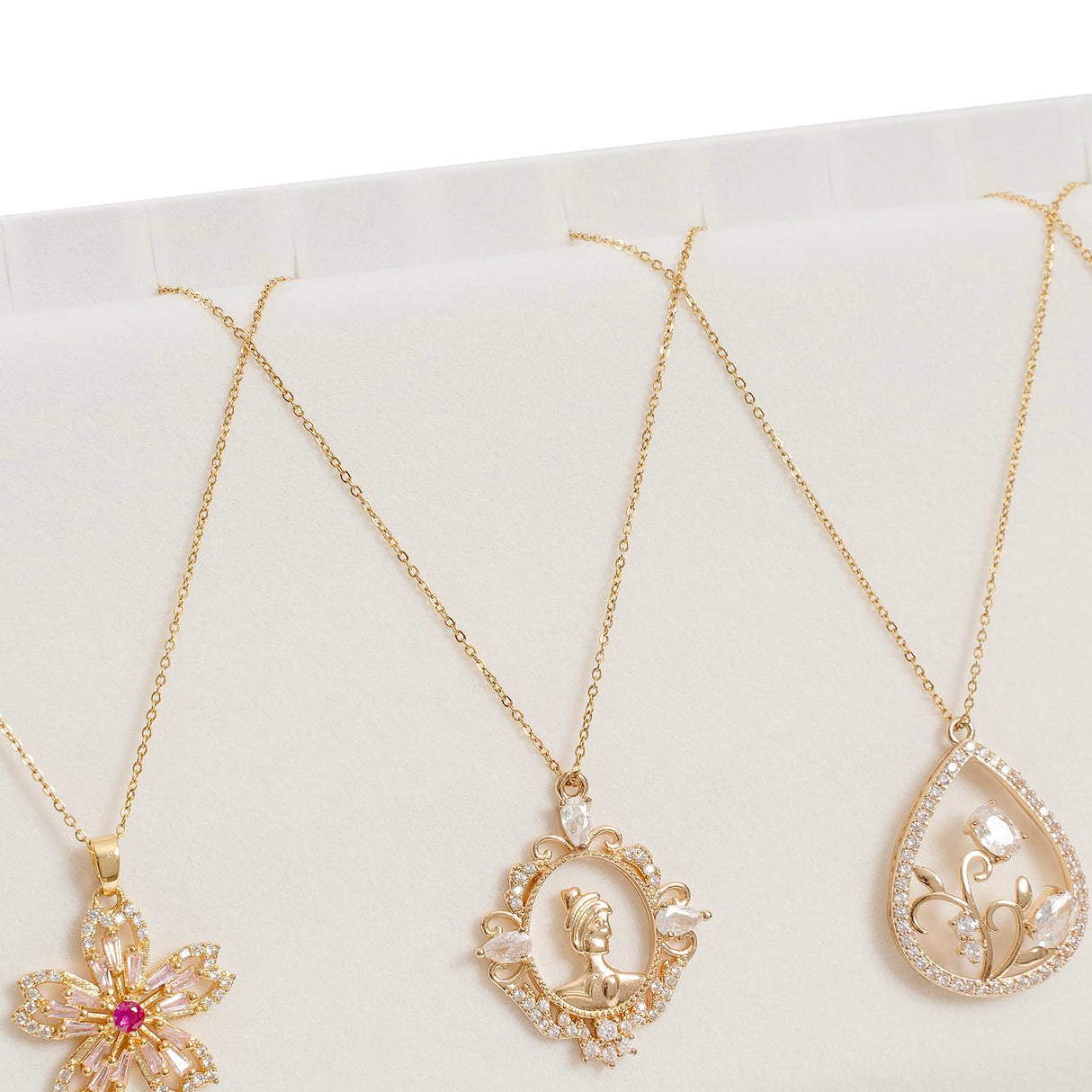 Yoimori Necklace Holder, 3 Tier Necklace Organizer Stand with White Velvet, Wood Necklace Display Stands for Selling, Jewelry Display Stand for 72 Necklaces Bracelets (Brown) Yoimori